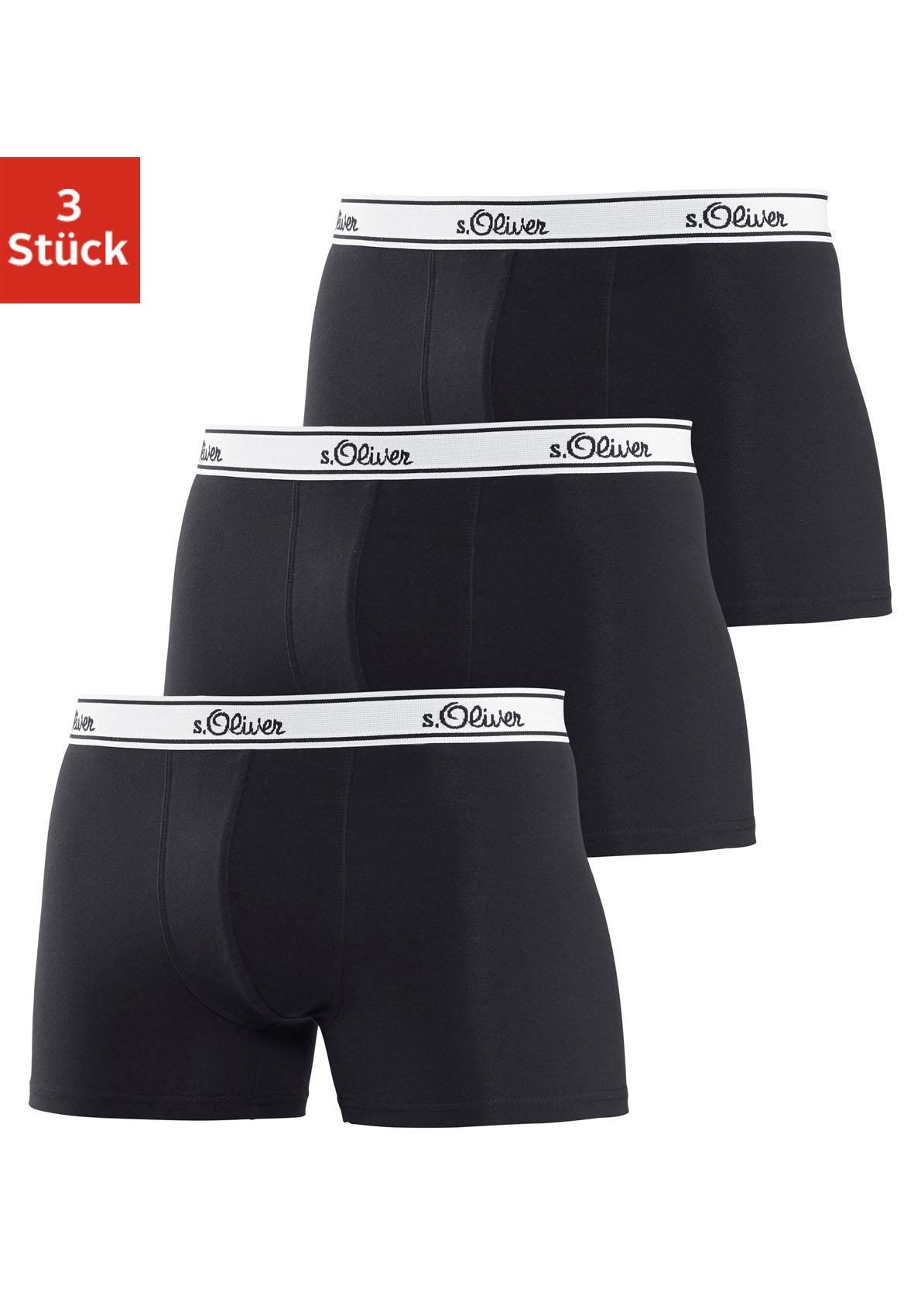 s.Oliver Boxer »Boxershorts für Herren«, (Packung, 3 St.), mit weißem Webbund