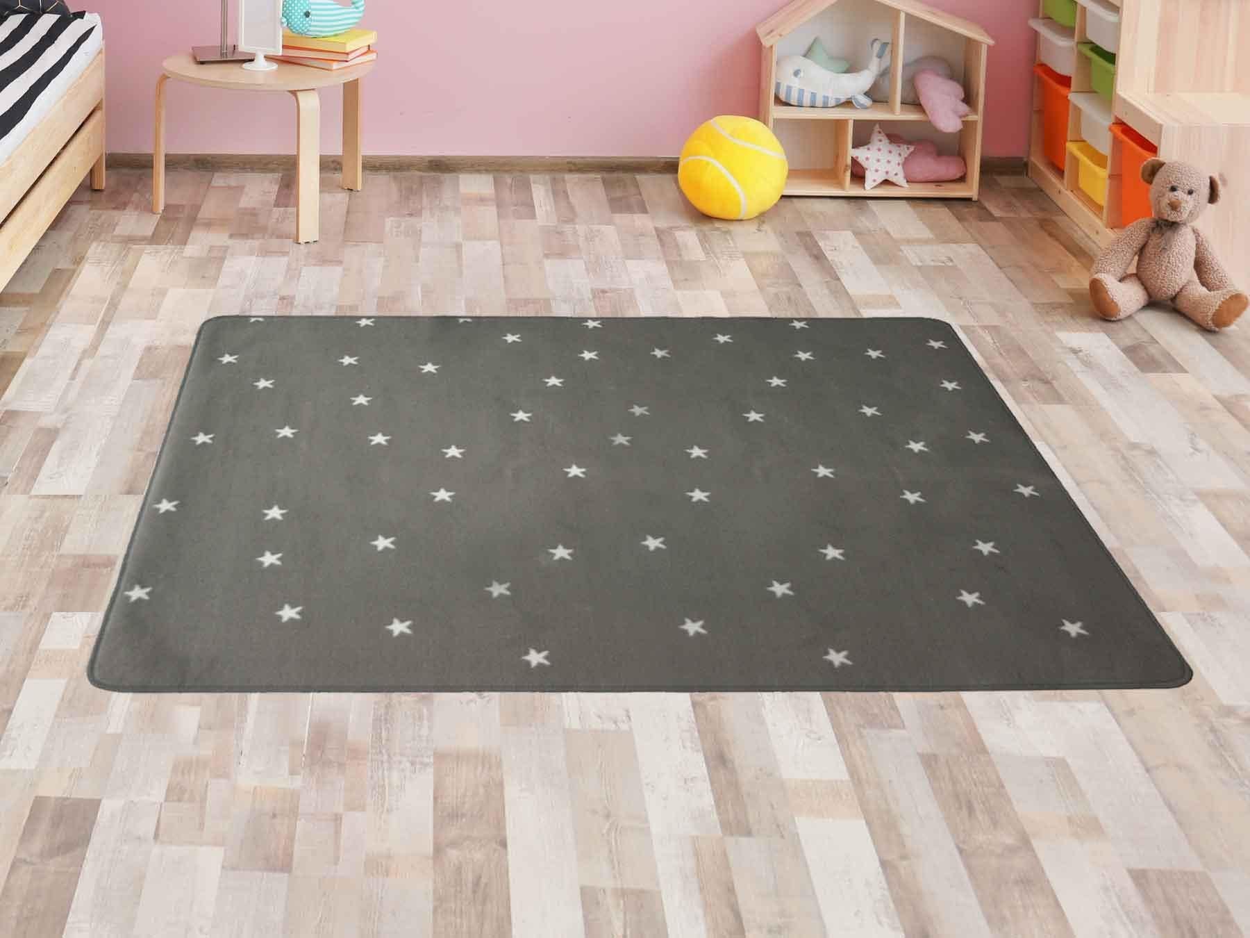 Primaflor-Ideen in Textil Kinderteppich »STELLA, Made in Belgium«, rechteckig, 5 mm Höhe, Motiv Sterne, Kinderzimmer