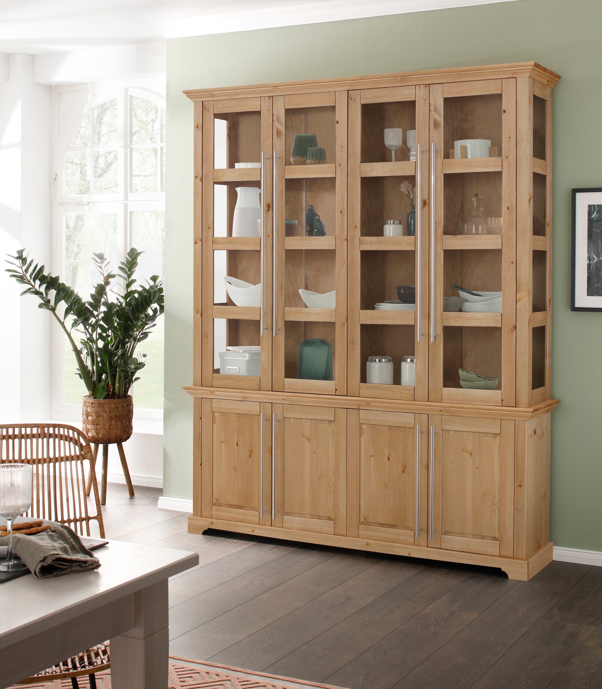 Home affaire Vitrine »Meliss«, aus massiver Kiefer, FSC® zertifiziert, Brei günstig online kaufen