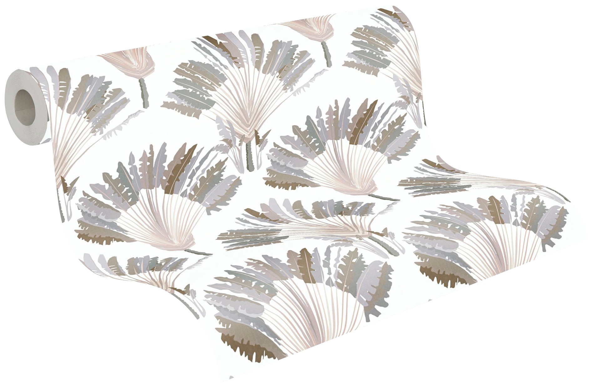 Architects Paper Vliestapete »Jungle Chic«, floral-botanisch-tropisch, Palmentapete Tapete Dschungel Federn Tapeten Wohnzimmer Schlafzimmer