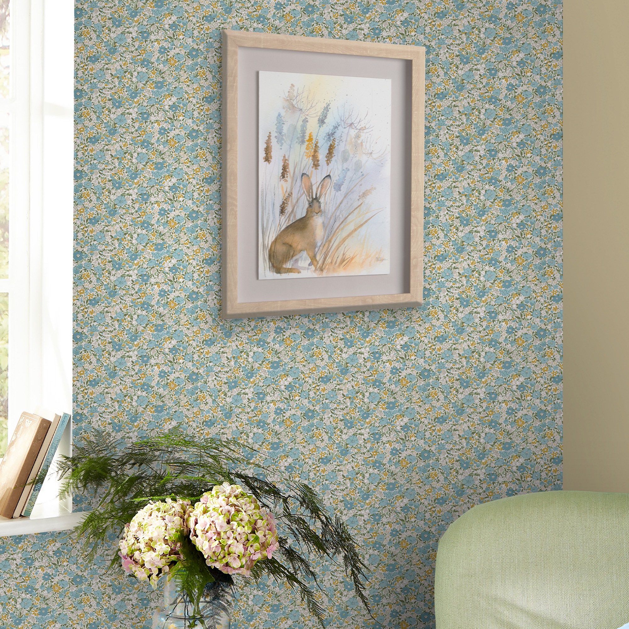 Vliestapete LAURA ASHLEY "Loveston", blau, B:0,52m H:10m L:10m