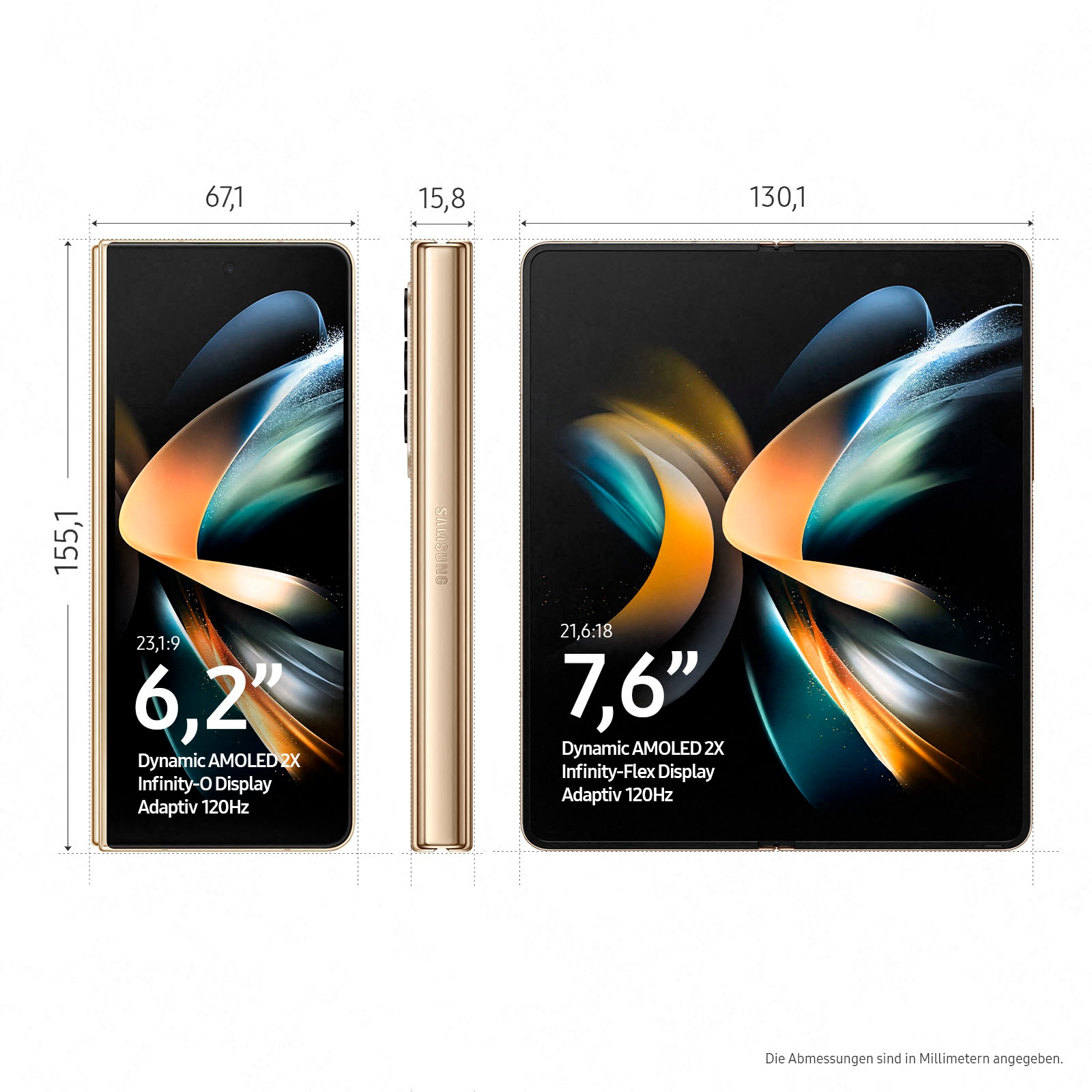 Samsung Smartphone »Galaxy Z Fold4«, Beige