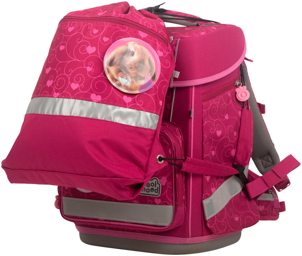 SCHOOL-MOOD® Schulranzen »Champion, Hannah (Hase)«, retroreflektierende Flächen, aus recyceltem Material
