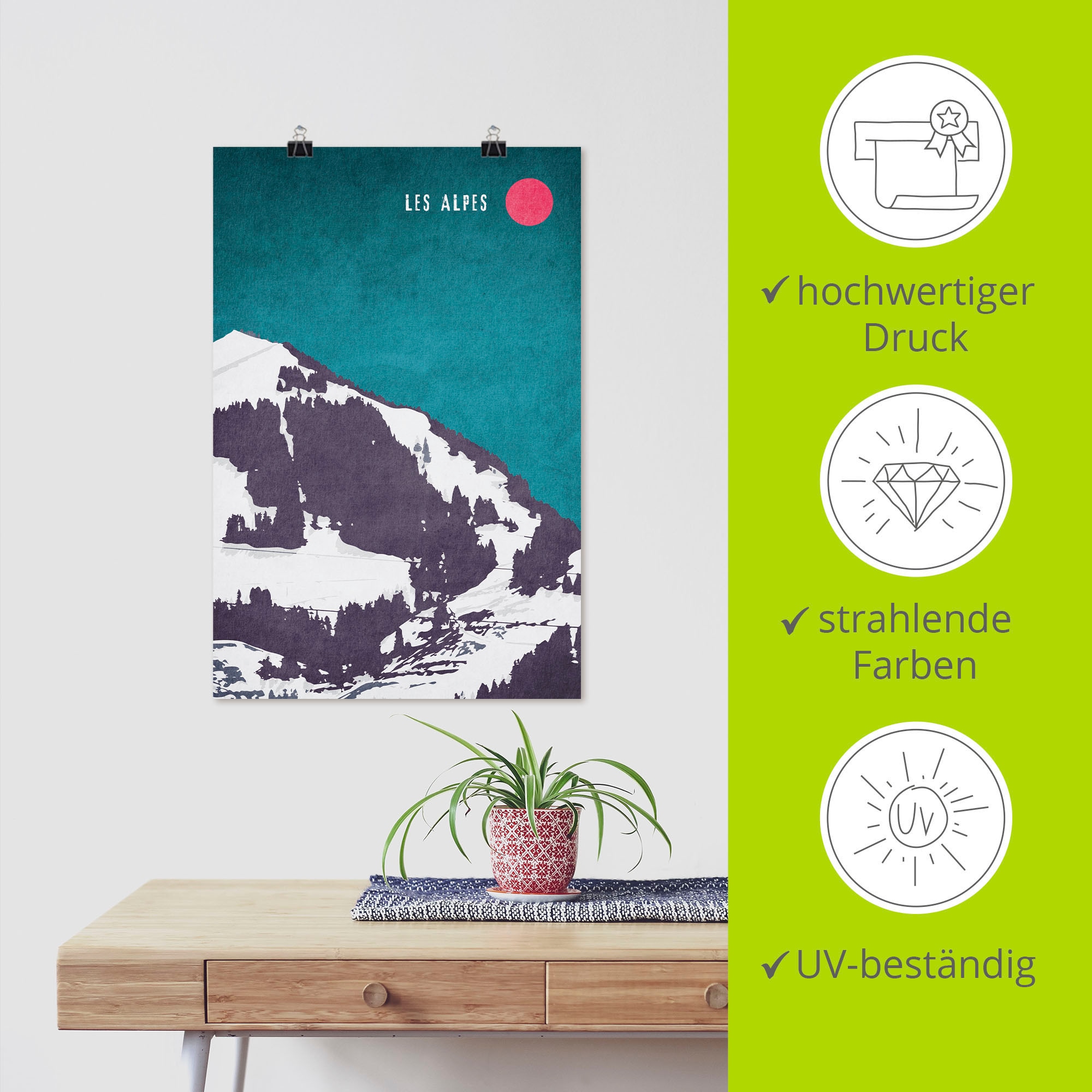 Artland Wandbild »Die Alpen«, Berge & Alpenbilder, (1 St.), als Alubild, Leinwandbild, Wandaufkleber oder Poster in versch. Größen