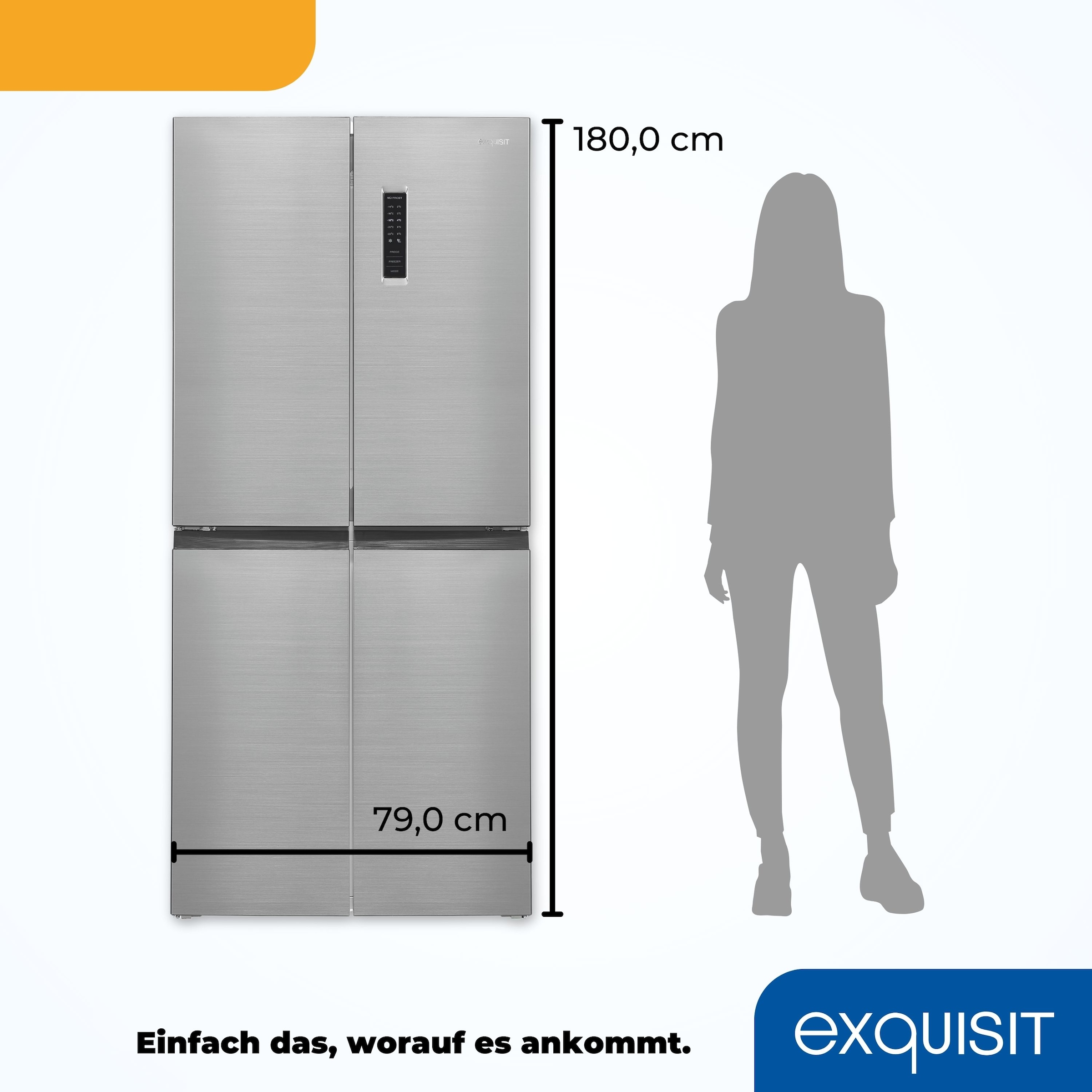exquisit Multi Door »MD365-125-040D inoxlook« 180 cm hoch 79 cm breit