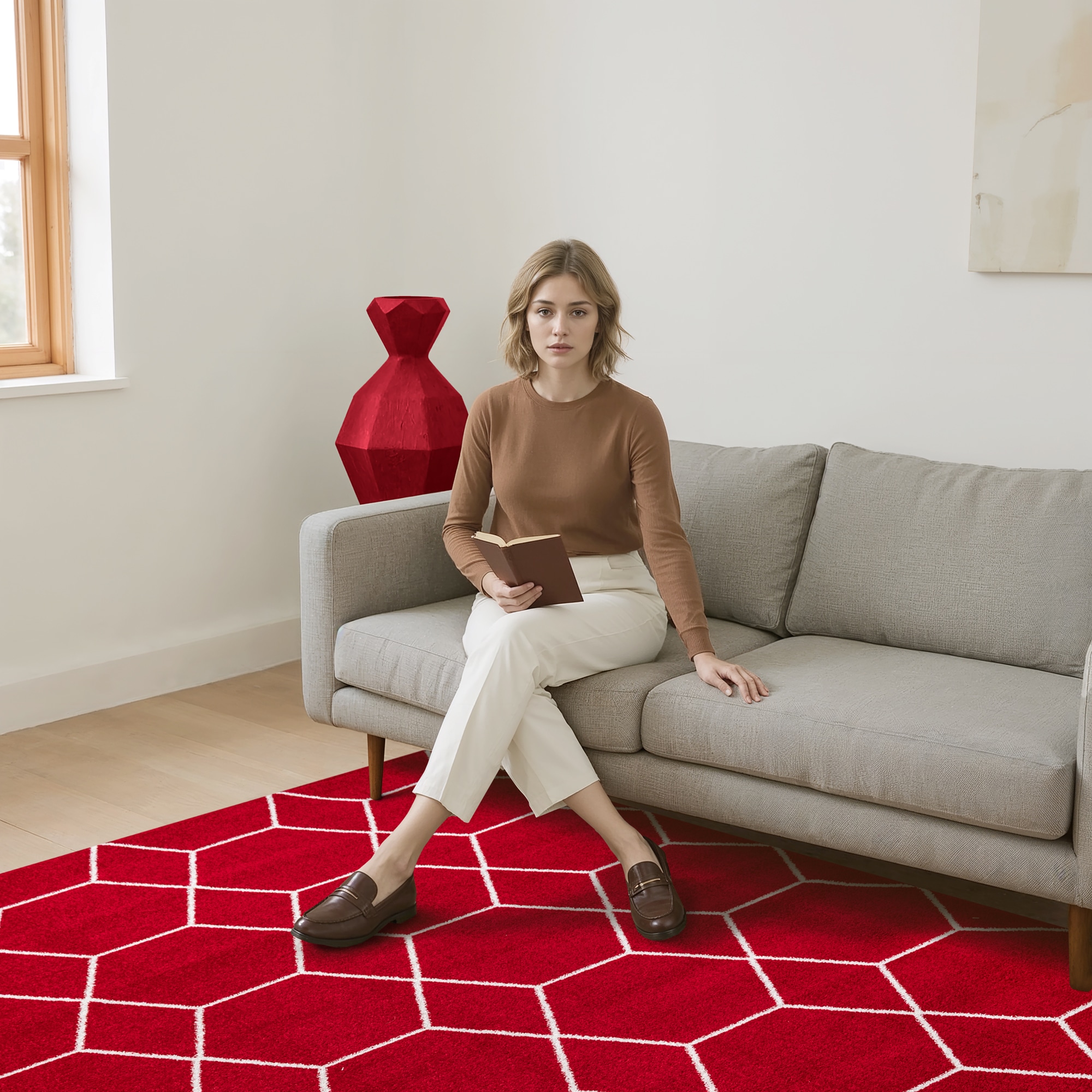 Sanat Teppich »Trellis« rechteckig 10 mm Höhe Kurzflor, skandi, boho, auch als Läufer und in rund