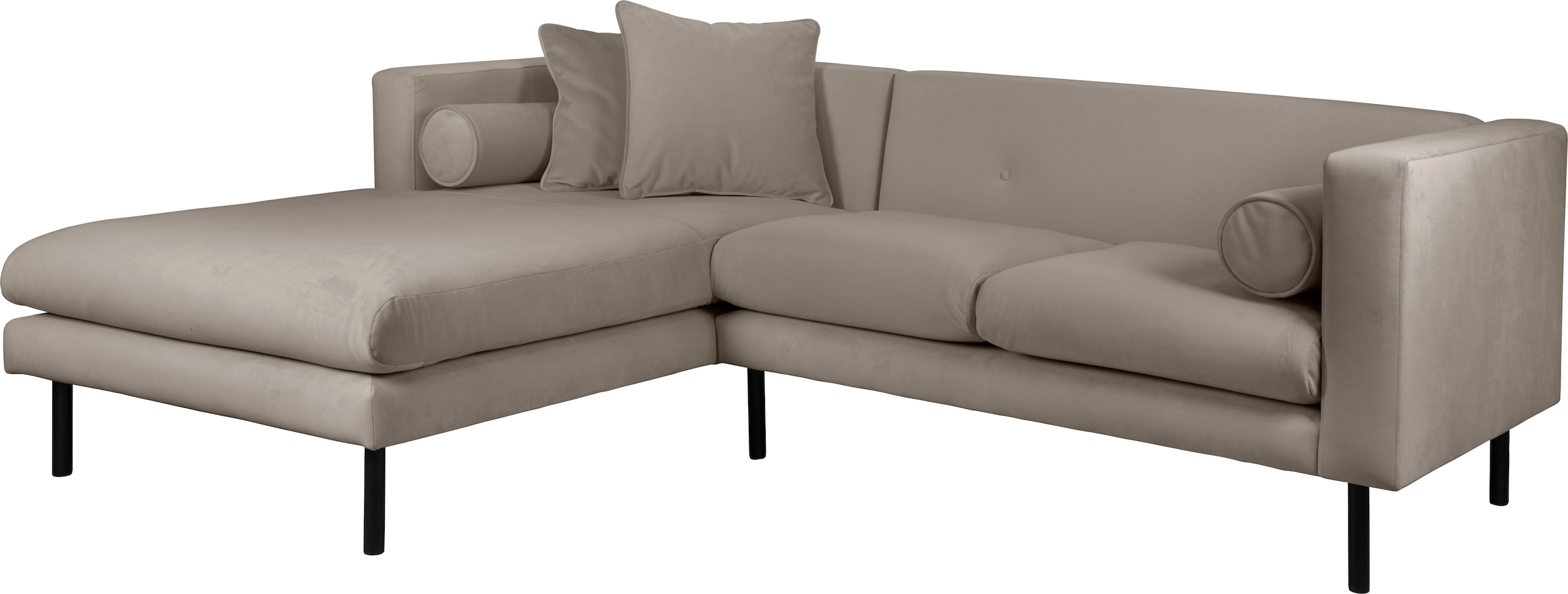 Home affaire Ecksofa »Lillibeth L-Form Designsofa, Maße B/T/H: 240/173/83 cm«, Zierkissen als Wendekissen, in Samtoptik oder Cord