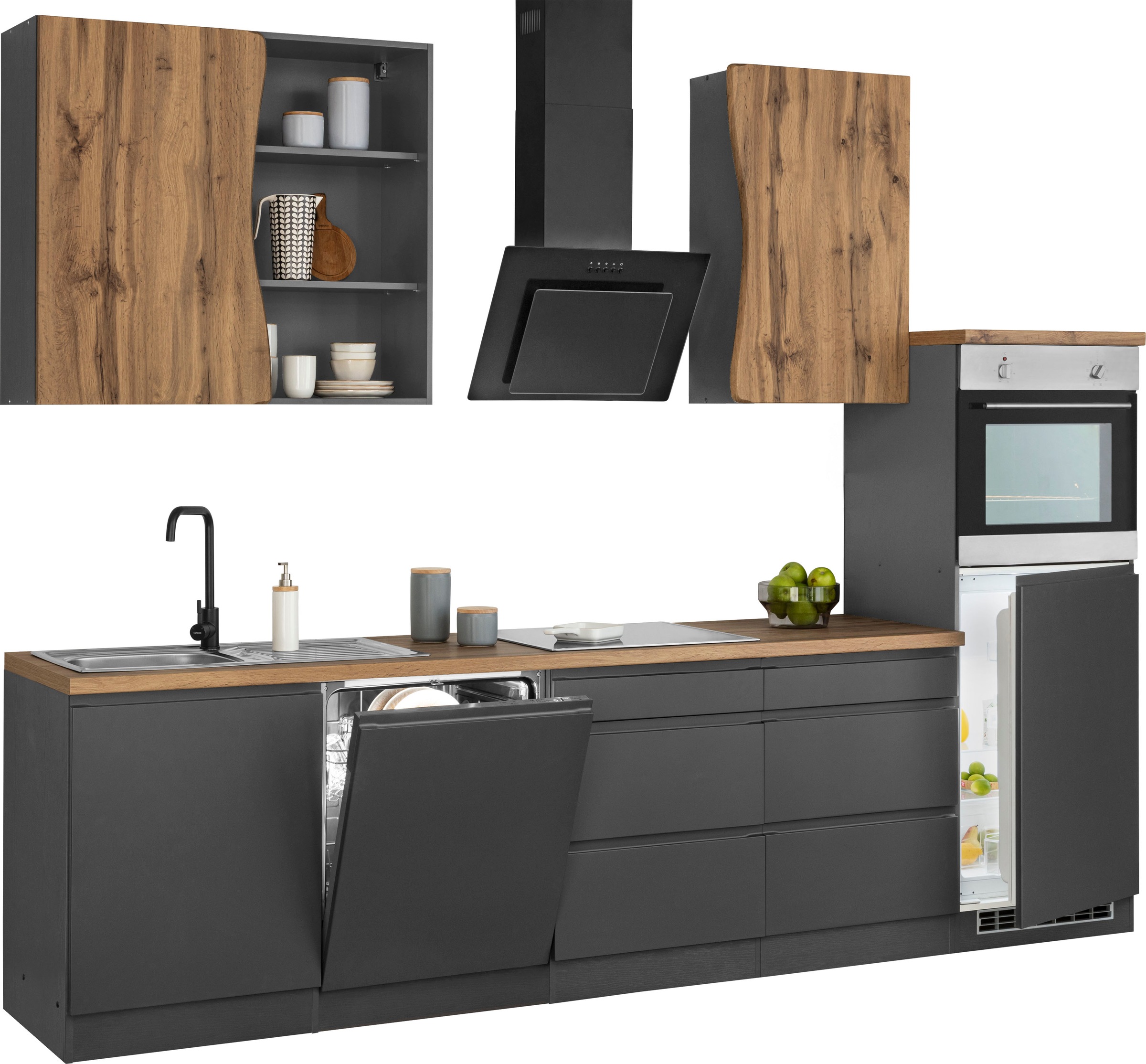 HELD MÖBEL Küche »Bruneck«, 300cm breit, ohne E-Geräte, hochwertige MDF- Fronten jetzt im %Sale | Küchenzeilen ohne Geräte