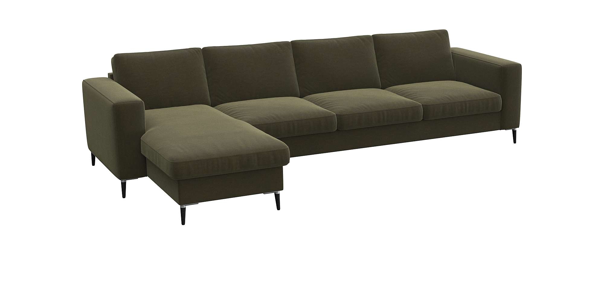 FLEXLUX Ecksofa »Fiore, L-Form«, breite Armlehnen, Kaltschaum, Füße Alu+sch günstig online kaufen