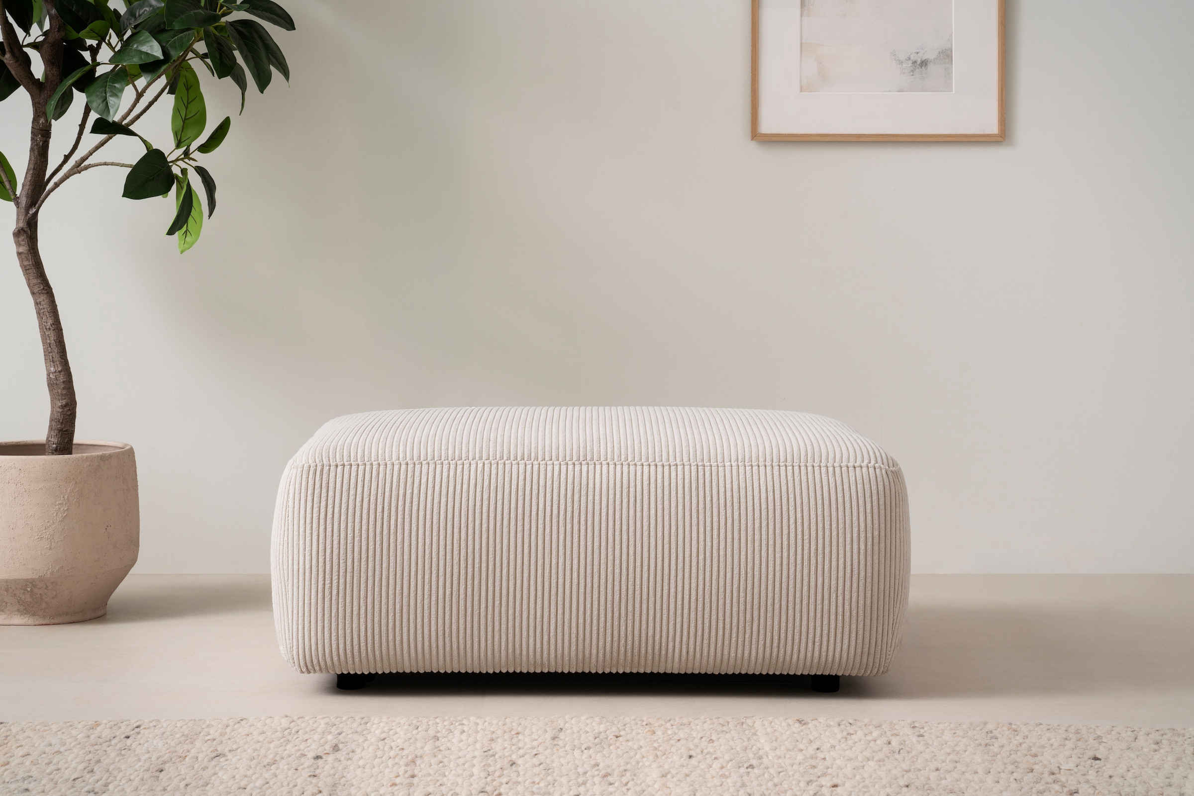 INOSIGN Polsterhocker "Torge, Hocker in Cord, Samtvelours oder Struktur", p günstig online kaufen