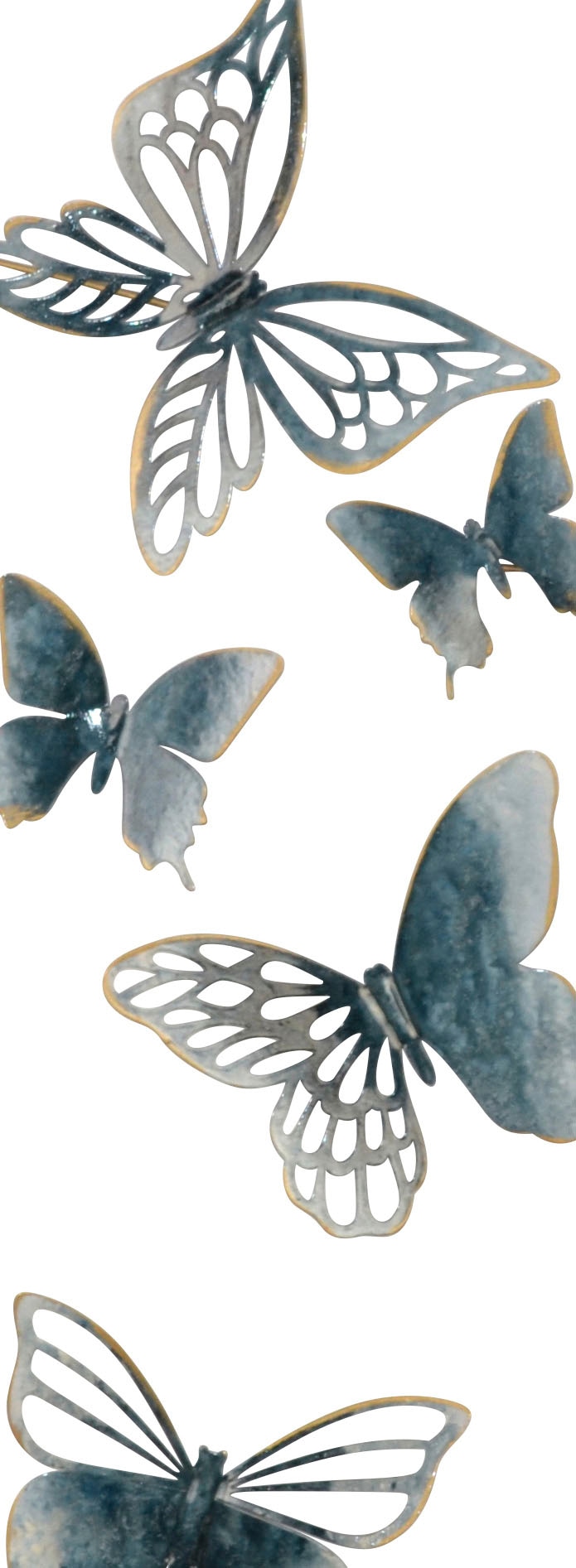 HOFMANN LIVING AND MORE Wanddekoobjekt »Wanddekoration« Schmetterlinge grau, in goldfarbenen Rahmen