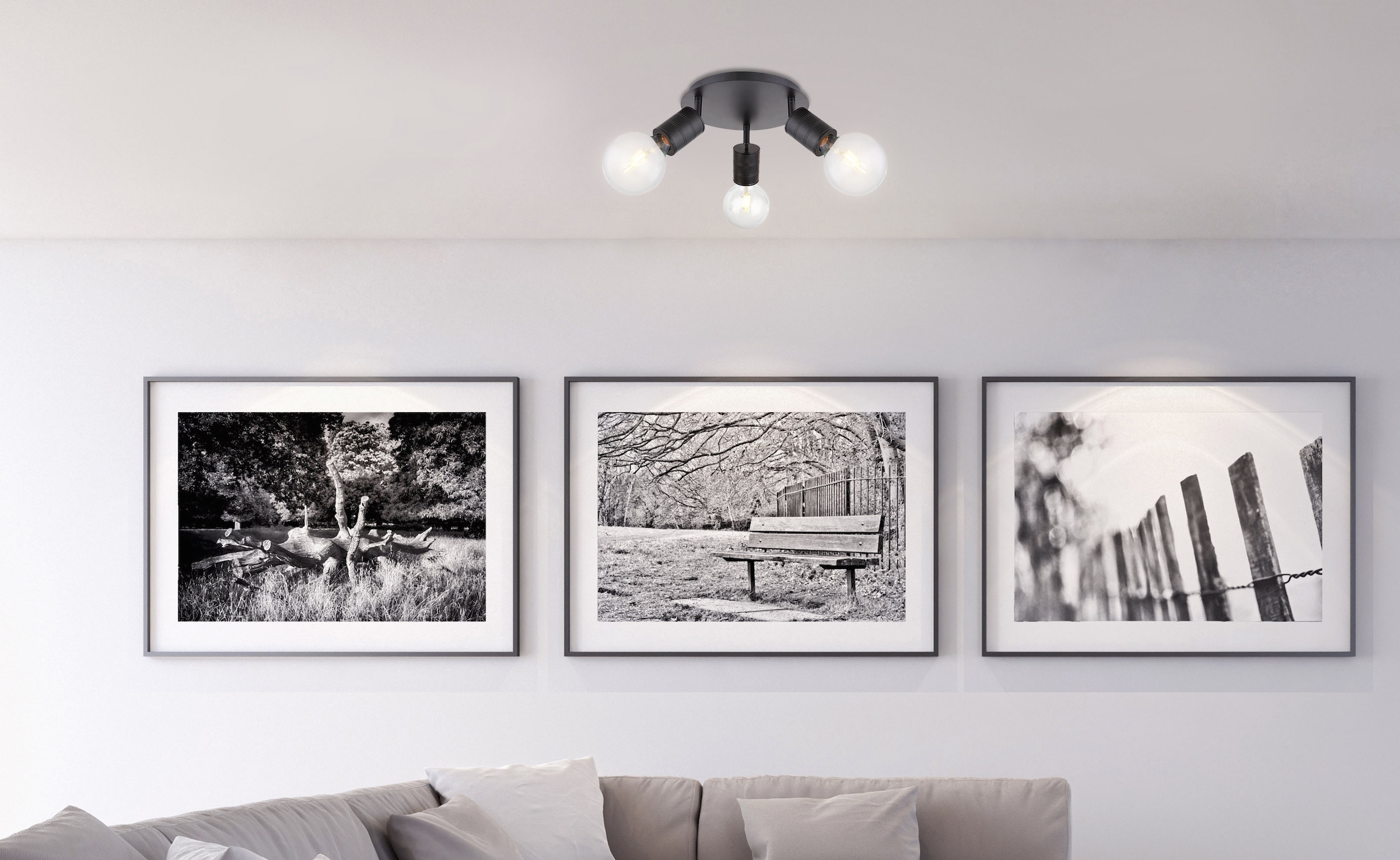 GLOBO LIGHTING Deckenspot »HERMINE« E27 1 Stk. Schwarzer Strahler mit Aluminium, minimalistisch