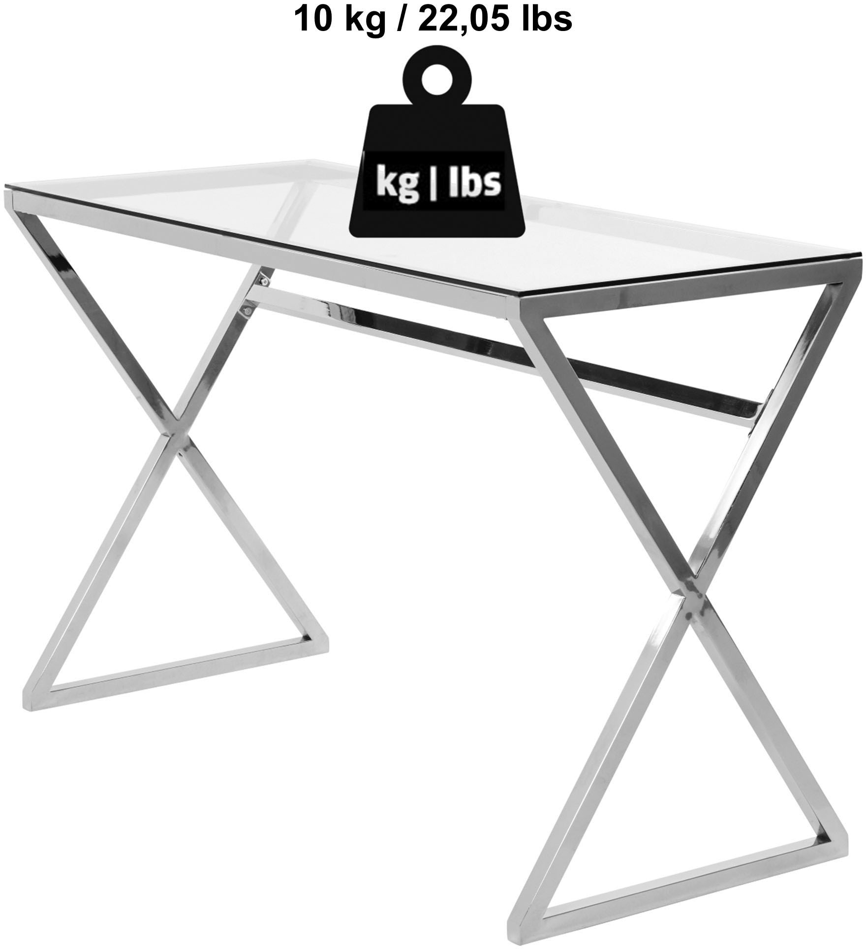 Jahnke Schreibtisch »XTRA«, (1 St.), Schreib-, Schmink-, Konsolentisch, Oberplatte aus ESG-Sicherheitsglas