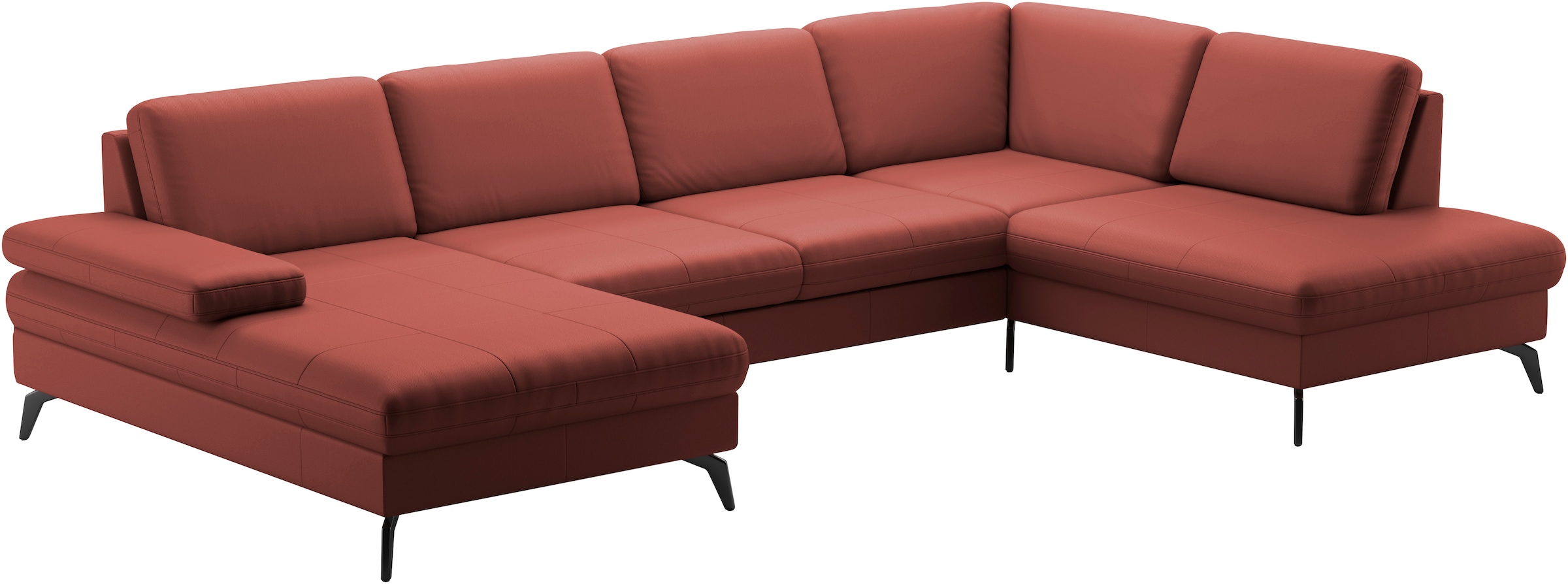 sit&more Wohnlandschaft »Morris U-Form, inkl. Sitztiefenverstellung«, wahlweise mit Armteilverstellung, Bettfunktion & Bettkasten