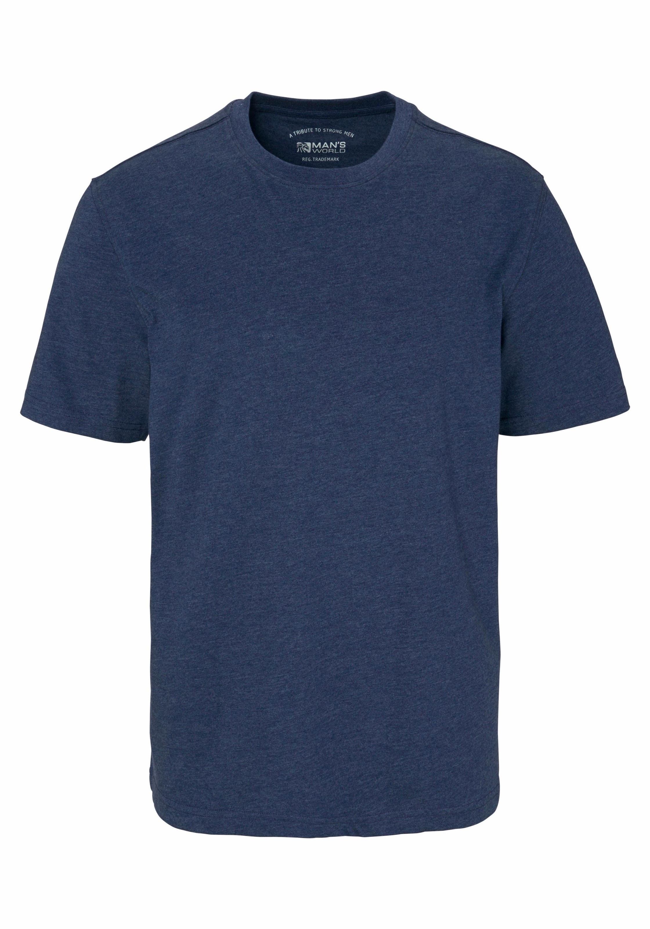Man's World Rundhalsshirt, (2er-Pack), Kurzarm, Basic-Stil, aus Baumwollmischung, 2er-Pack