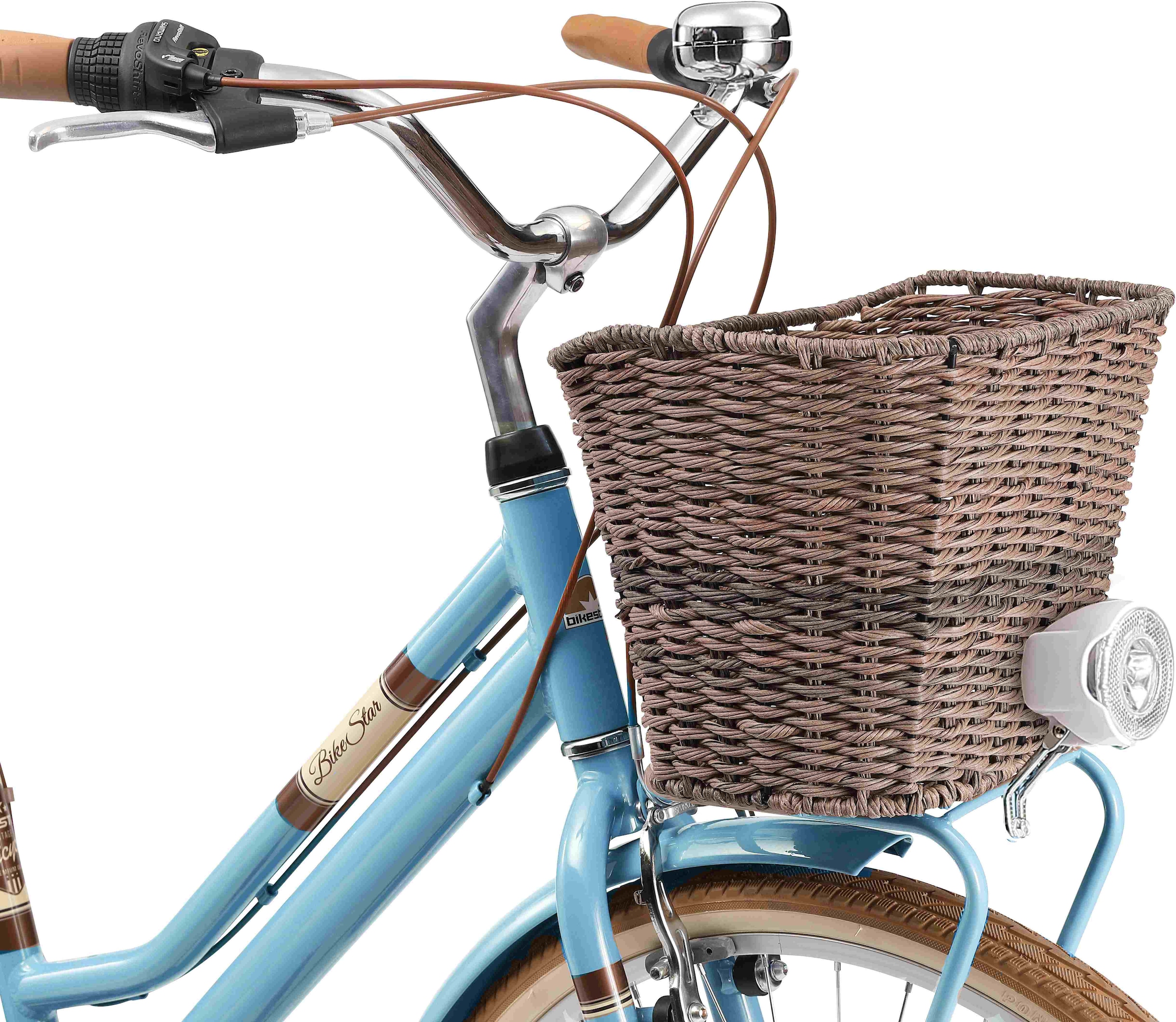 Bikestar Cityrad, 7 Gang, Shimano, RD-TY21 Schaltwerk, Kettenschaltung, für Damen, Kettenschaltung