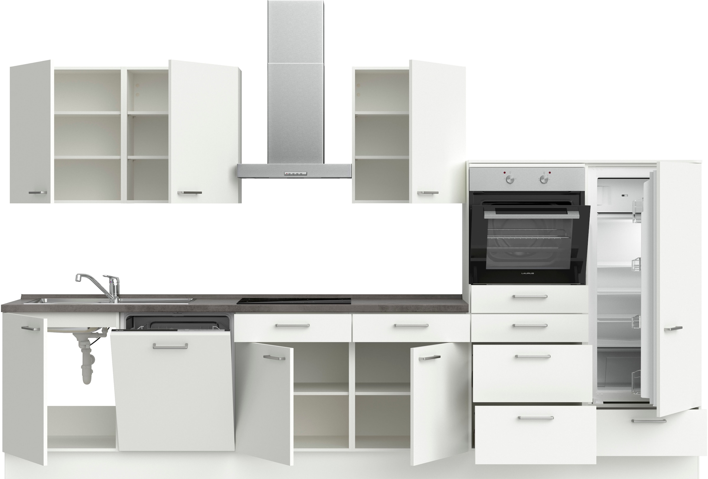nobilia® Küchenzeile »"Touch I"«, vormontiert, Ausrichtung wählbar, Breite 360 cm, wahlw. mit E-Geräten