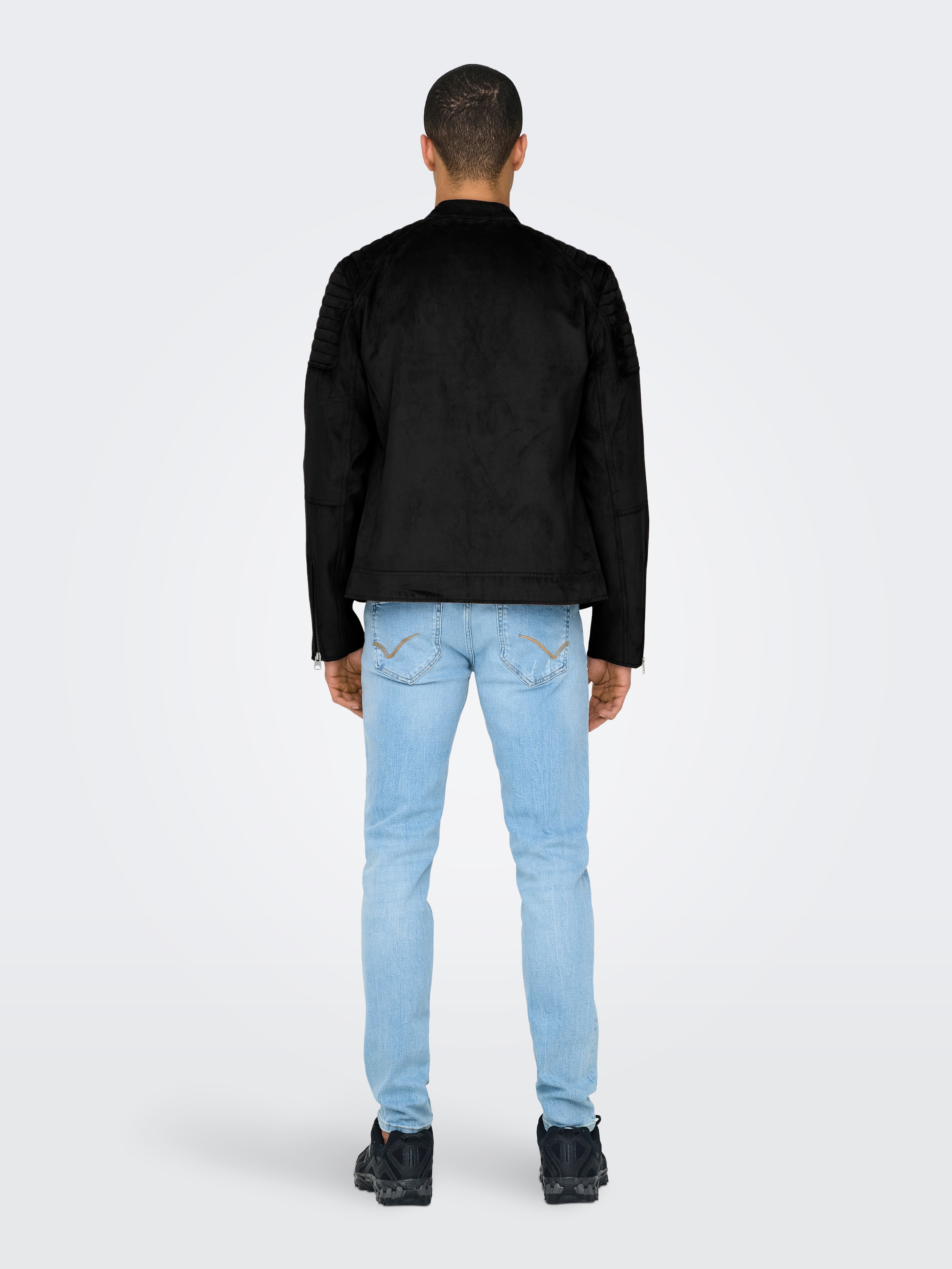 ONLY & SONS Lederimitatjacke »ONSGUS FAUX SUEDE RACER JACKET OTW NOOS«, ohne Kapuze