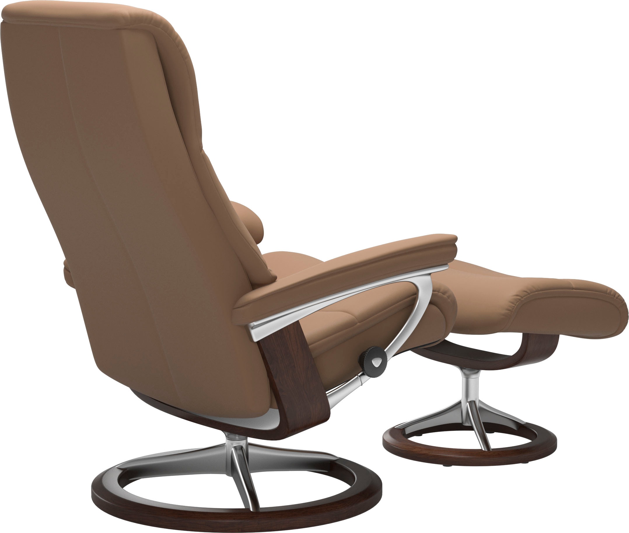 Stressless® Relaxsessel »View«, (Set, Relaxsessel mit Hocker), mit Signature Base, Größe M,Gestell Braun