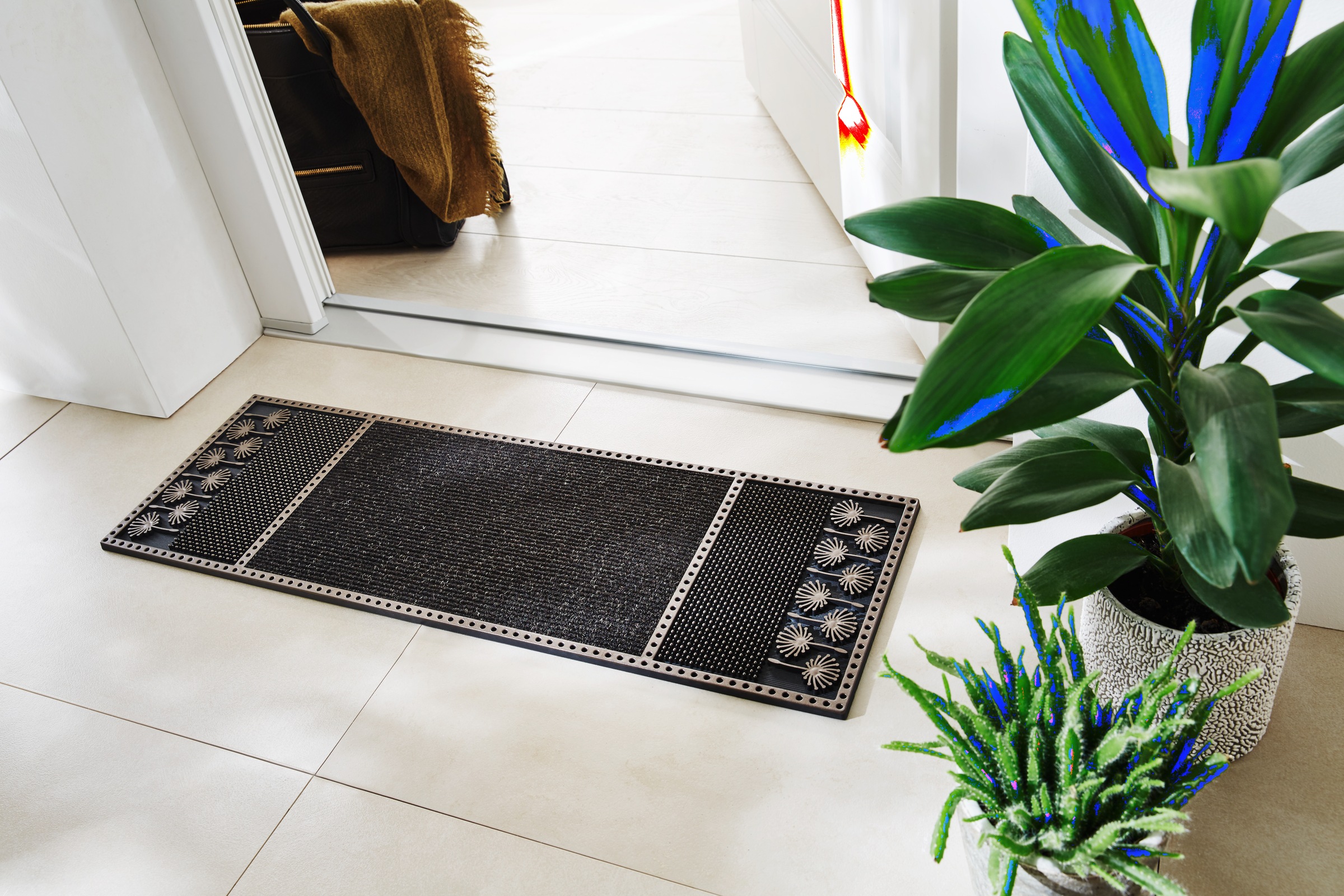 Home2Fashion Fußmatte »CC Clean Dandeli«, rechteckig, 8 mm Höhe, schmale Schmutzfangmatte, strapazierfähig, In- und Outdoor geeignet