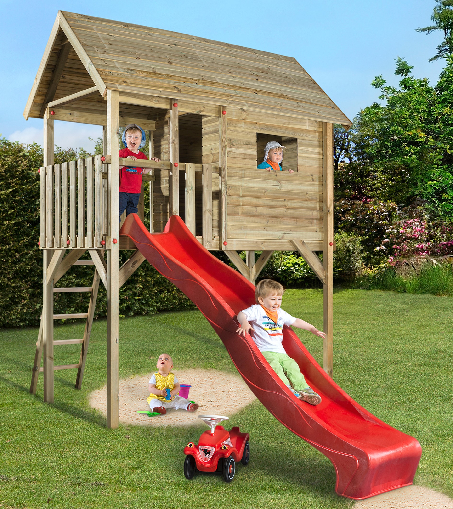 weka Spielhaus »Tabaluga Kinderstelzenhaus 815«, BxTxH: 375x235x332 cm