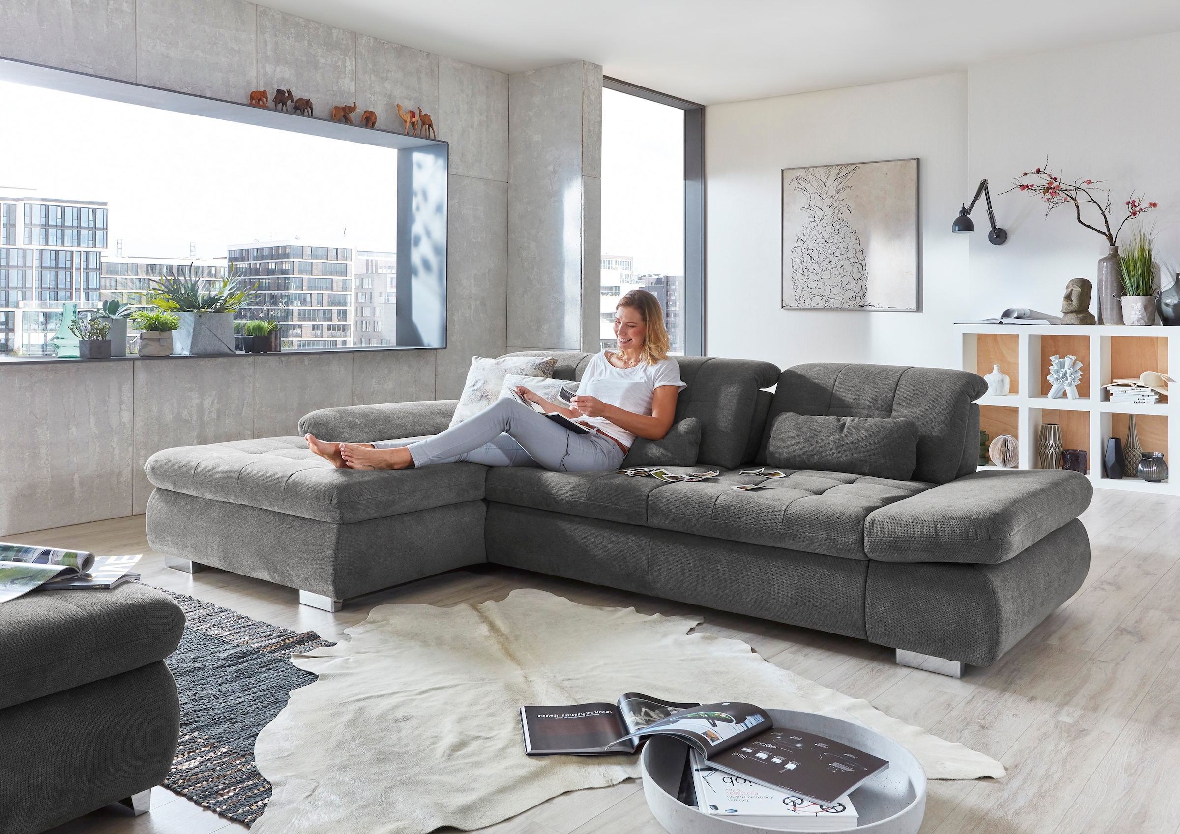 Die PlanBar Ecksofa »MP-IN17004 L-Form«, wahlweise mit Funktion, Federkern günstig online kaufen