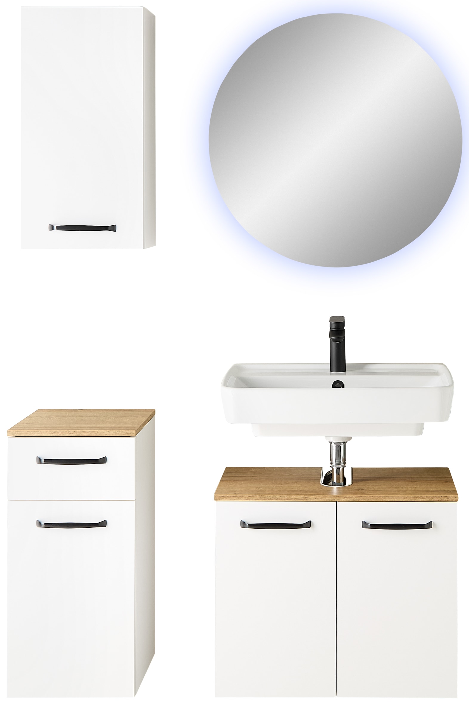 Saphir Badmöbel-Set »Quickset 500, Waschbeckenunterschrank mit Spiegel« 4 Stk. tlg.