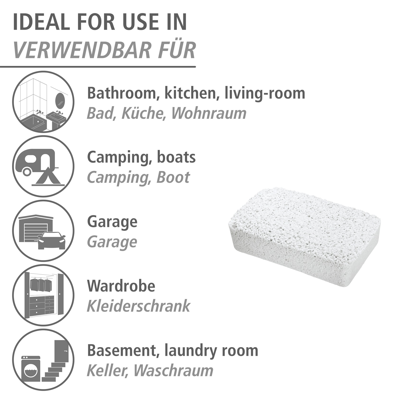 WENKO Raumentfeuchter-Nachfüllpack »Vanilleduft« Packung, 3 Stk. tlg. 3-er Set Nachfüllpack für Raumentfeuchter, geräuschlos, ohne Strom