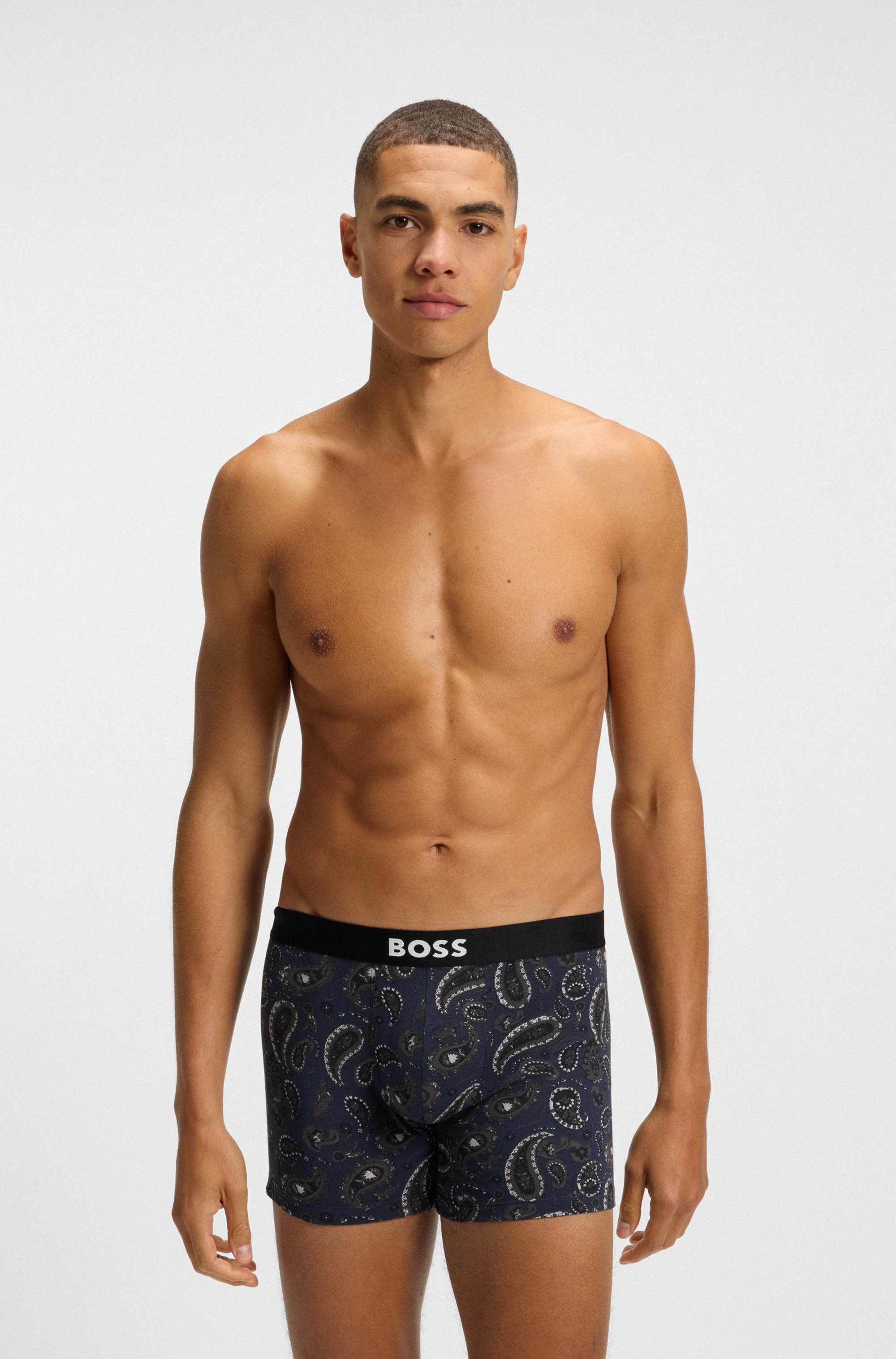 BOSS Trunk »BoxerBr3P BOSS ONE«, (3 St.), elastischer Bund mit Logo, teilweise gemsutert