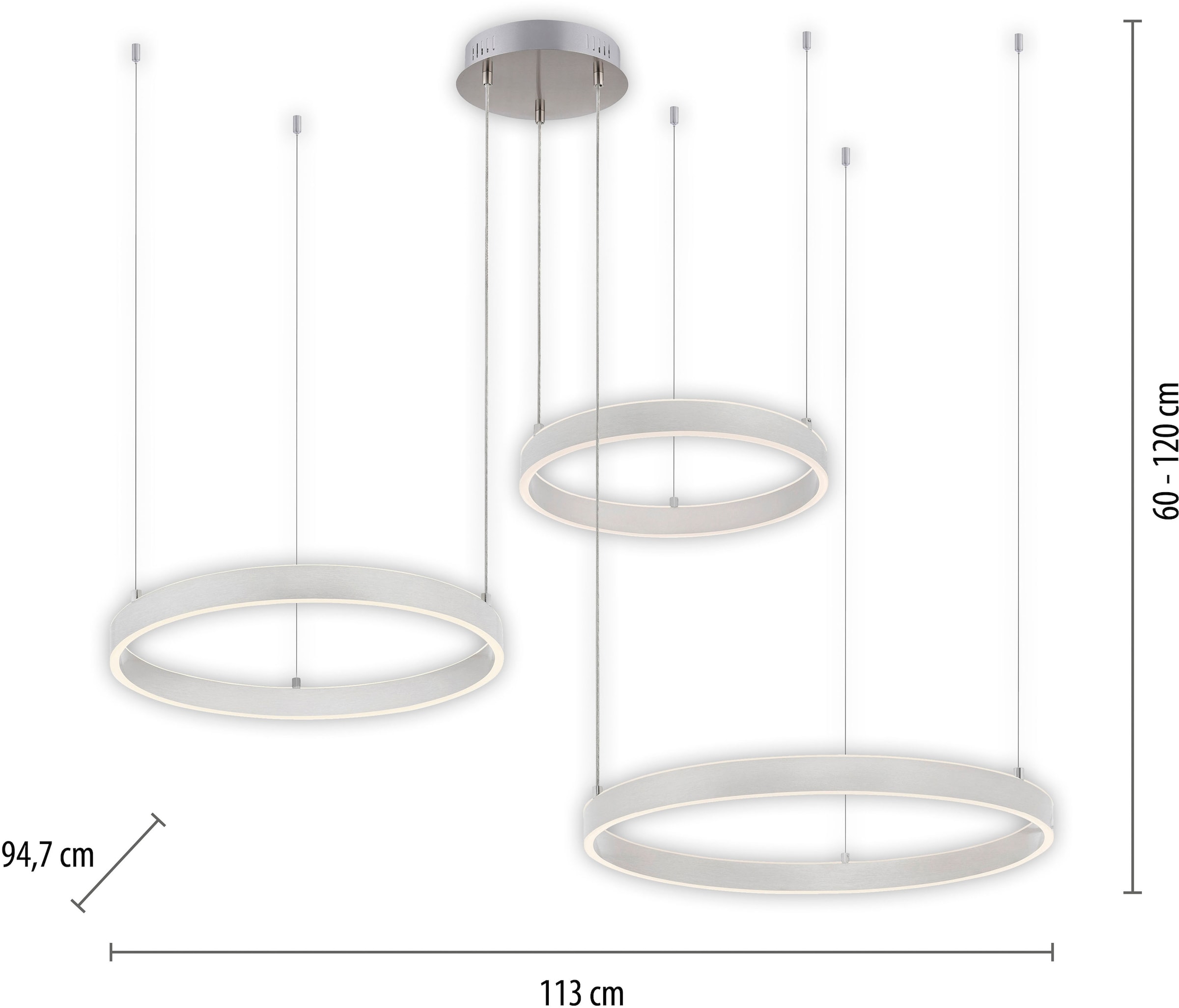 JUST LIGHT Pendelleuchte »LILLUTI«, 2 flammig, Leuchtmittel LED-Board | LED fest integriert, Fernbedienung, Funk inkl., separat steuerbar über FB, Fer