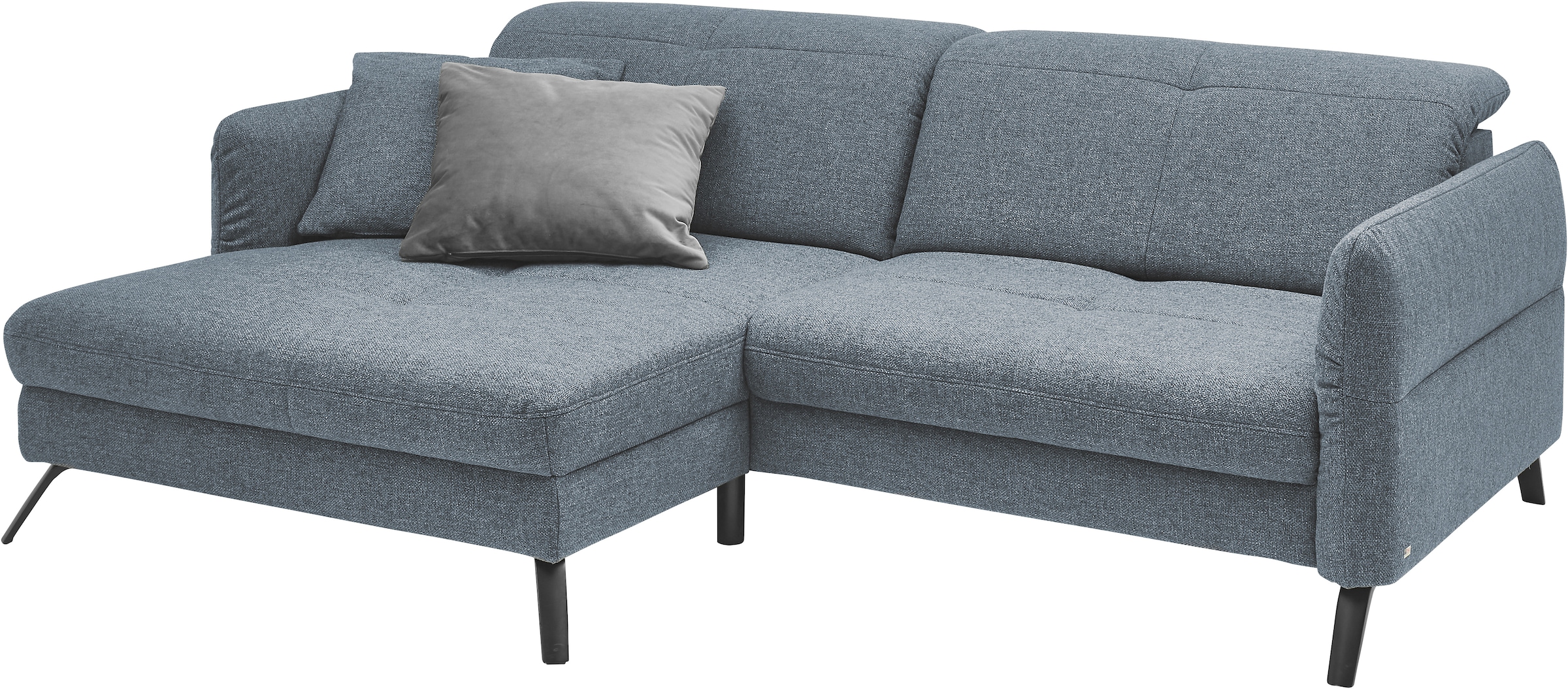 set one by Musterring Ecksofa »SO 4400 V«, wahlweise mit motorischer Bettfunktion & Kopfverstellung, Fuß schwarz