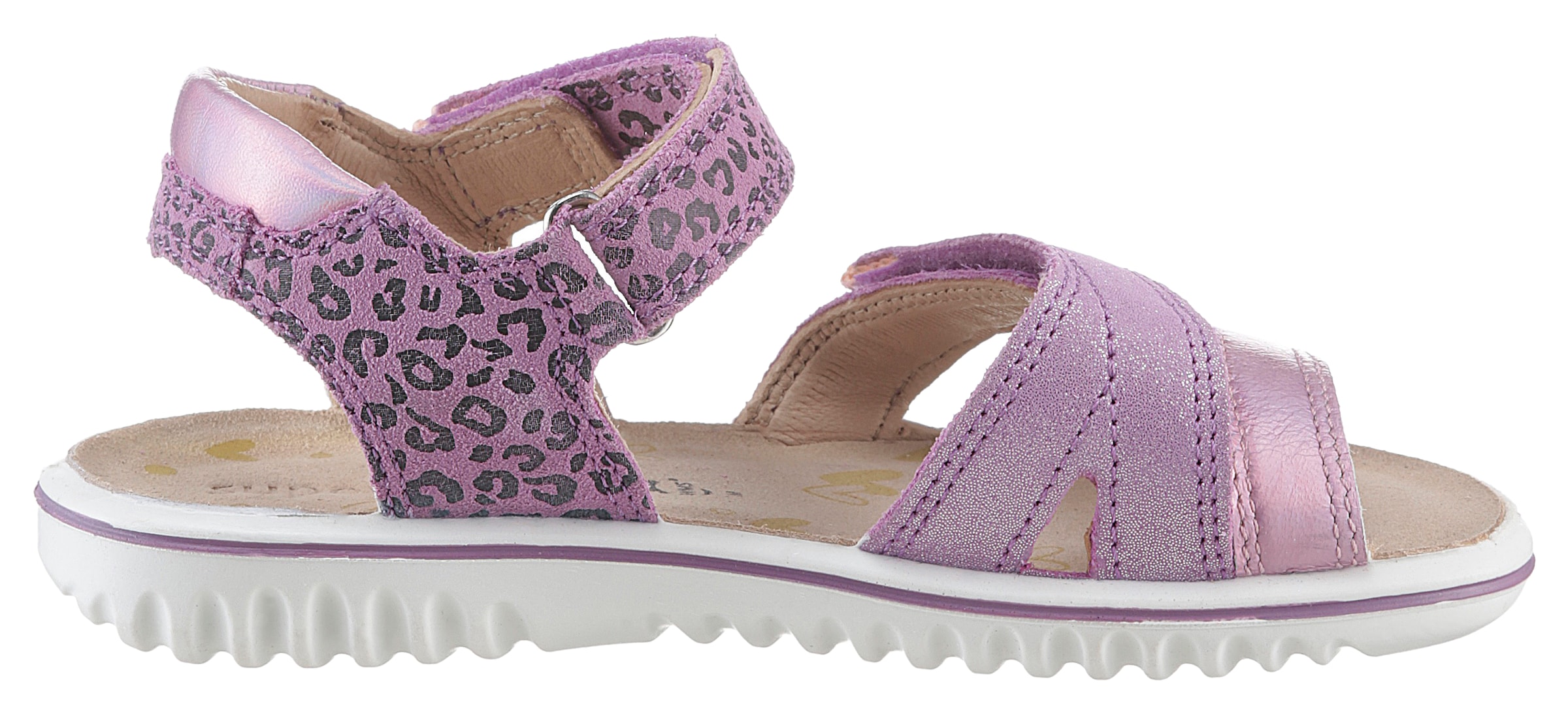 Superfit Sandale »SPARKLE WMS: mittel«, Sandalette mit coolem Leo-Muster, Größenschablone zum Download