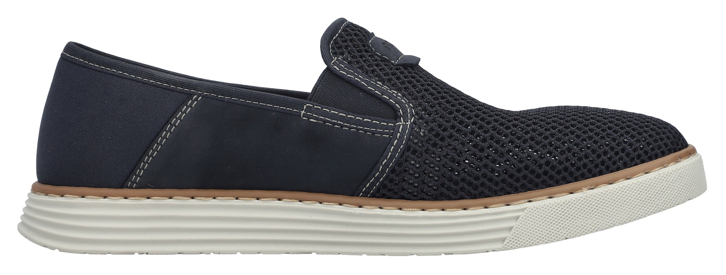 Rieker Slipper, Espadrilles, Sommerschuh mit kontrastfarbenen Ziernähten