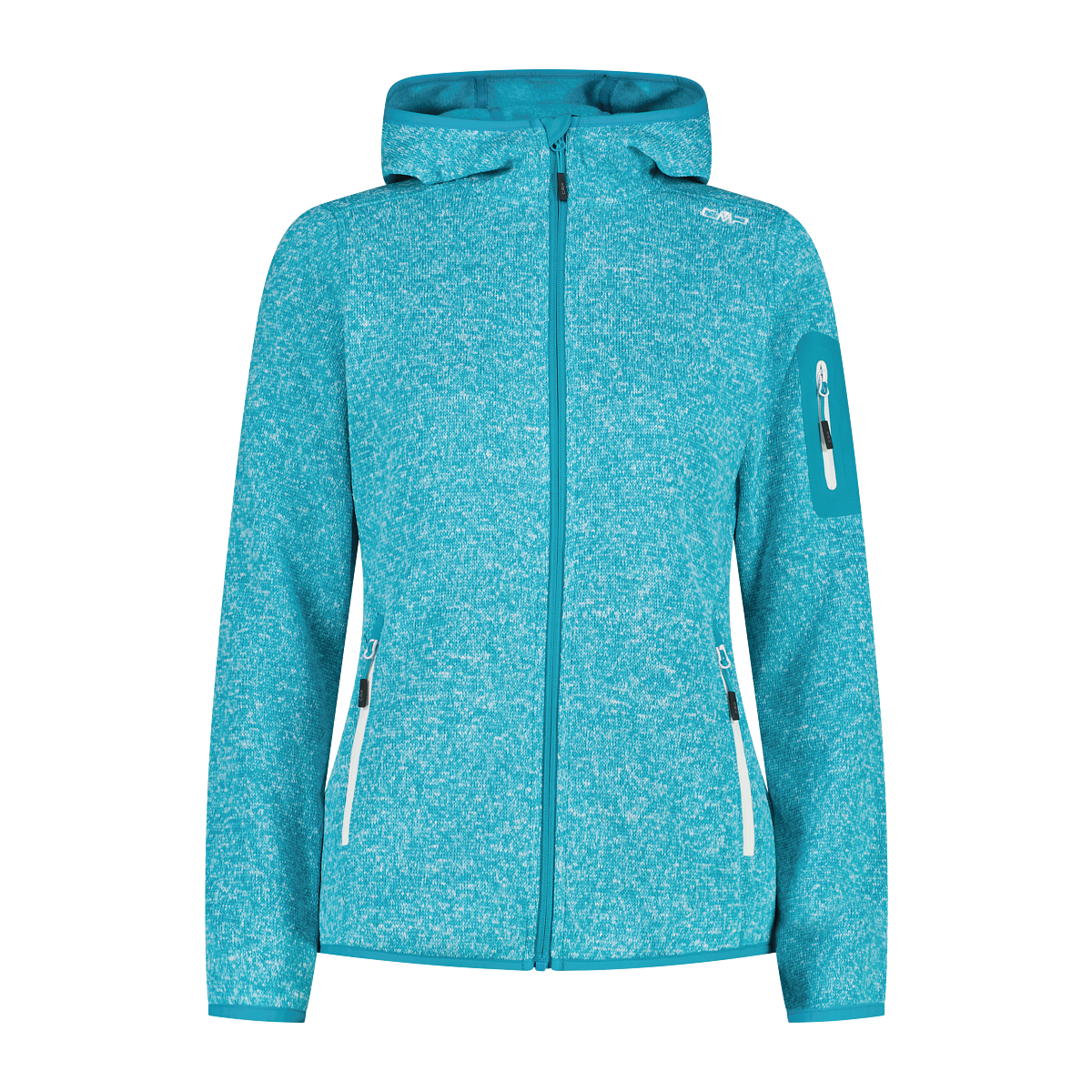CMP Strickfleecejacke »KNITTED MELANGE HOODY WOMAN HOODY«, (1 St.), mit Kapuze, Wärmend und