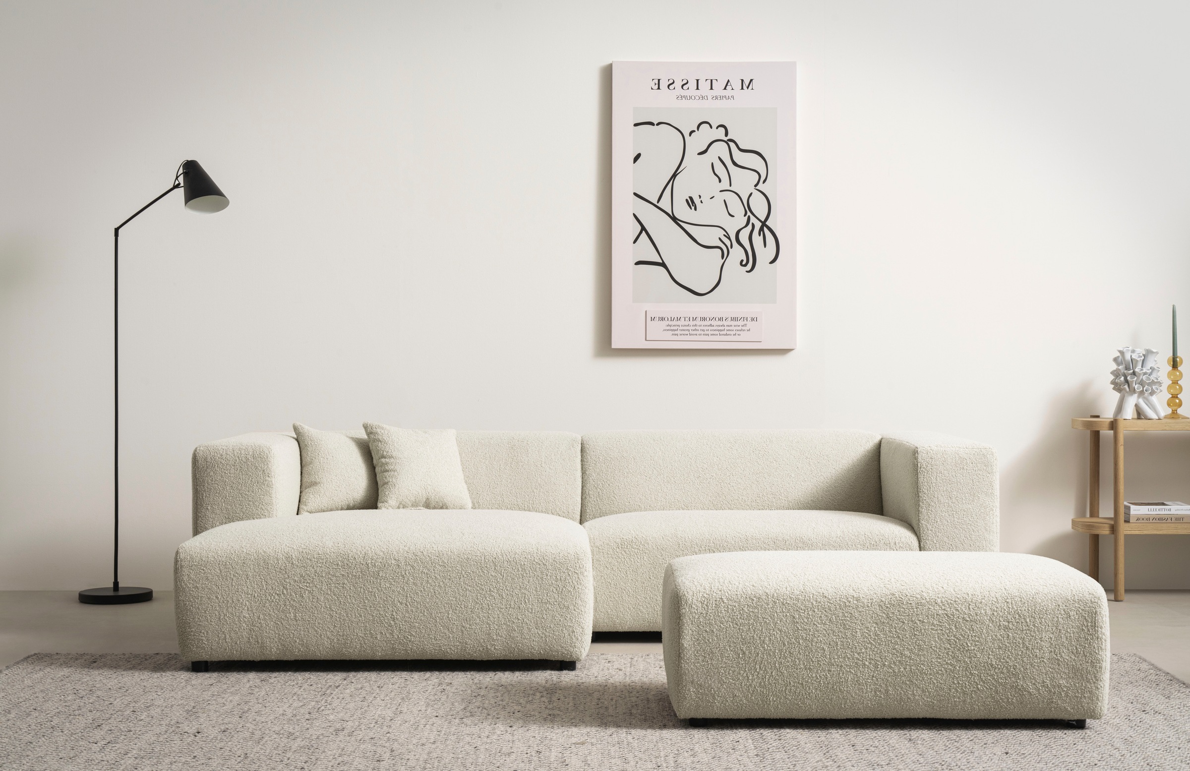 andas Polsterecke »BAKELS, Ecksofa-Set mit Hocker, L-Form mit Schlaffunktio günstig online kaufen