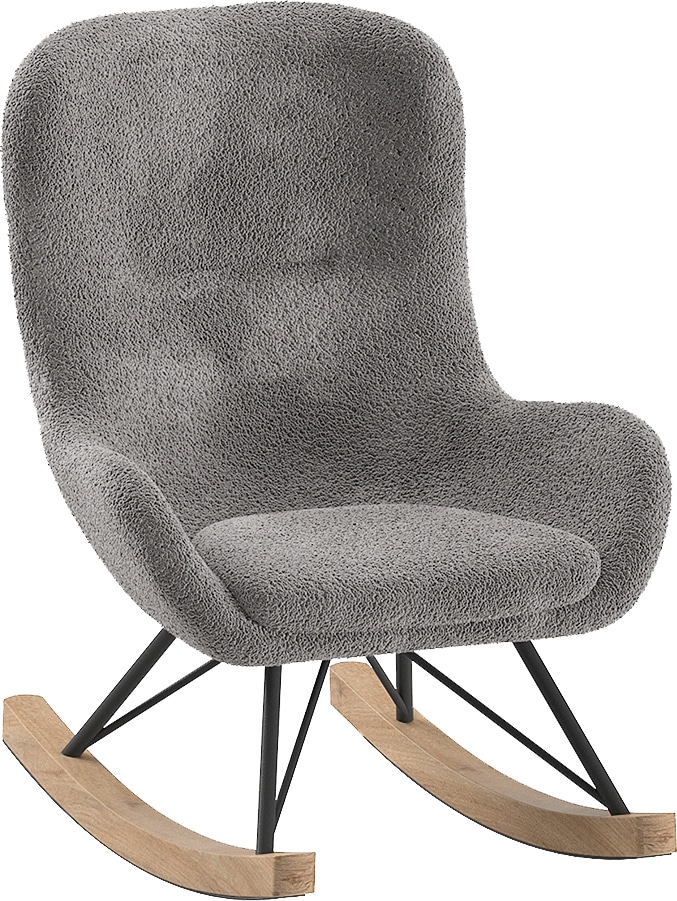 Vipack Schaukelstuhl »Rocky, in flauschigem Bouclé Stoff, Kufen aus massive günstig online kaufen
