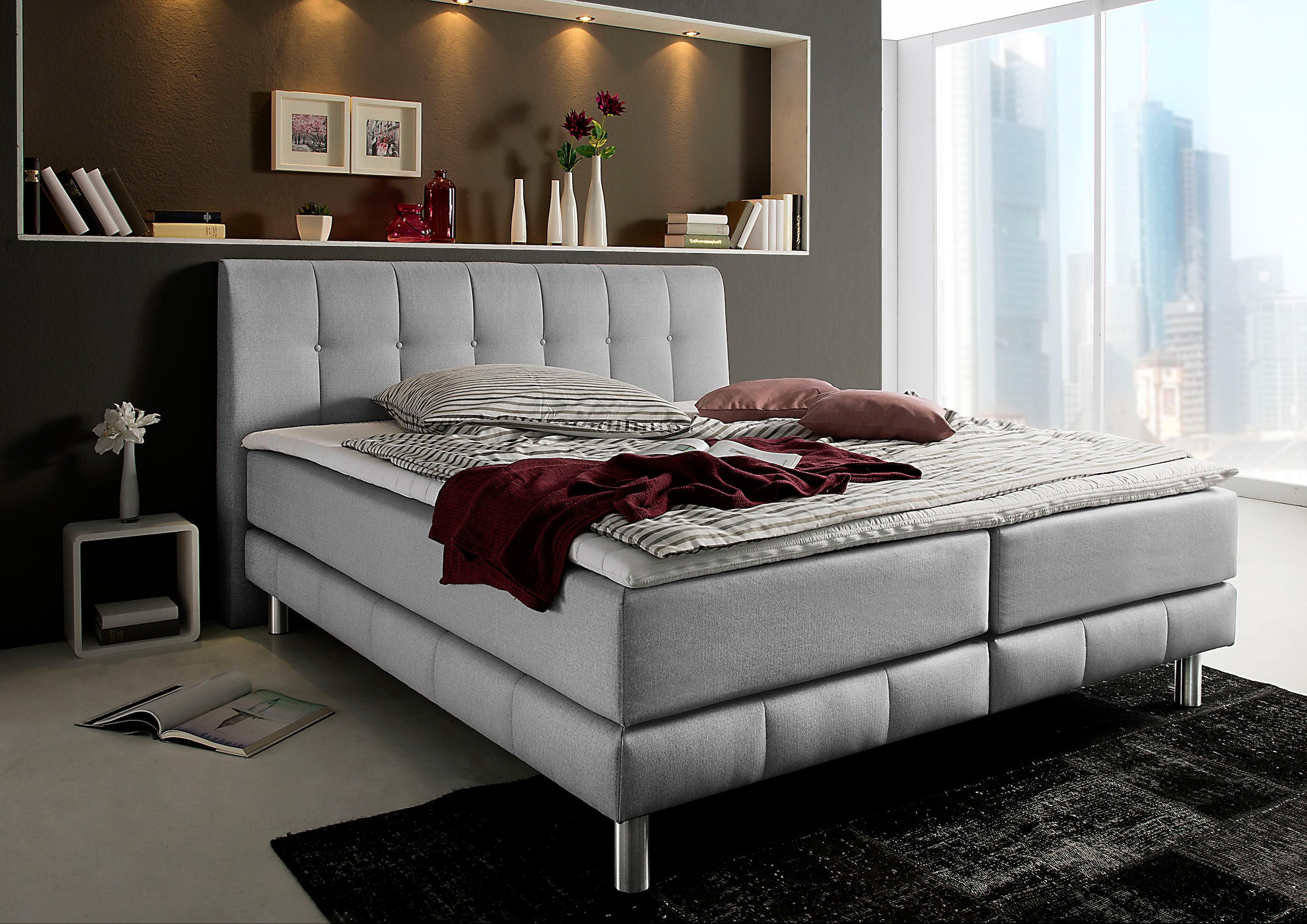 Home affaire Boxspringbett »Cafone« inkl. Topper, 5 Breiten, 3 Matratzenart günstig online kaufen
