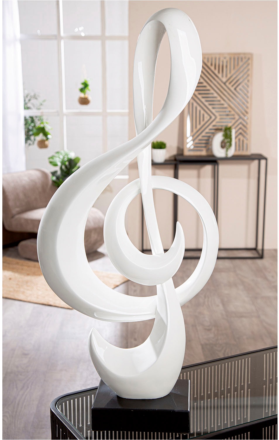 Casablanca by Gilde Dekoobjekt »Skulptur Notenschlüssel weiß H. 83 cm« günstig online kaufen