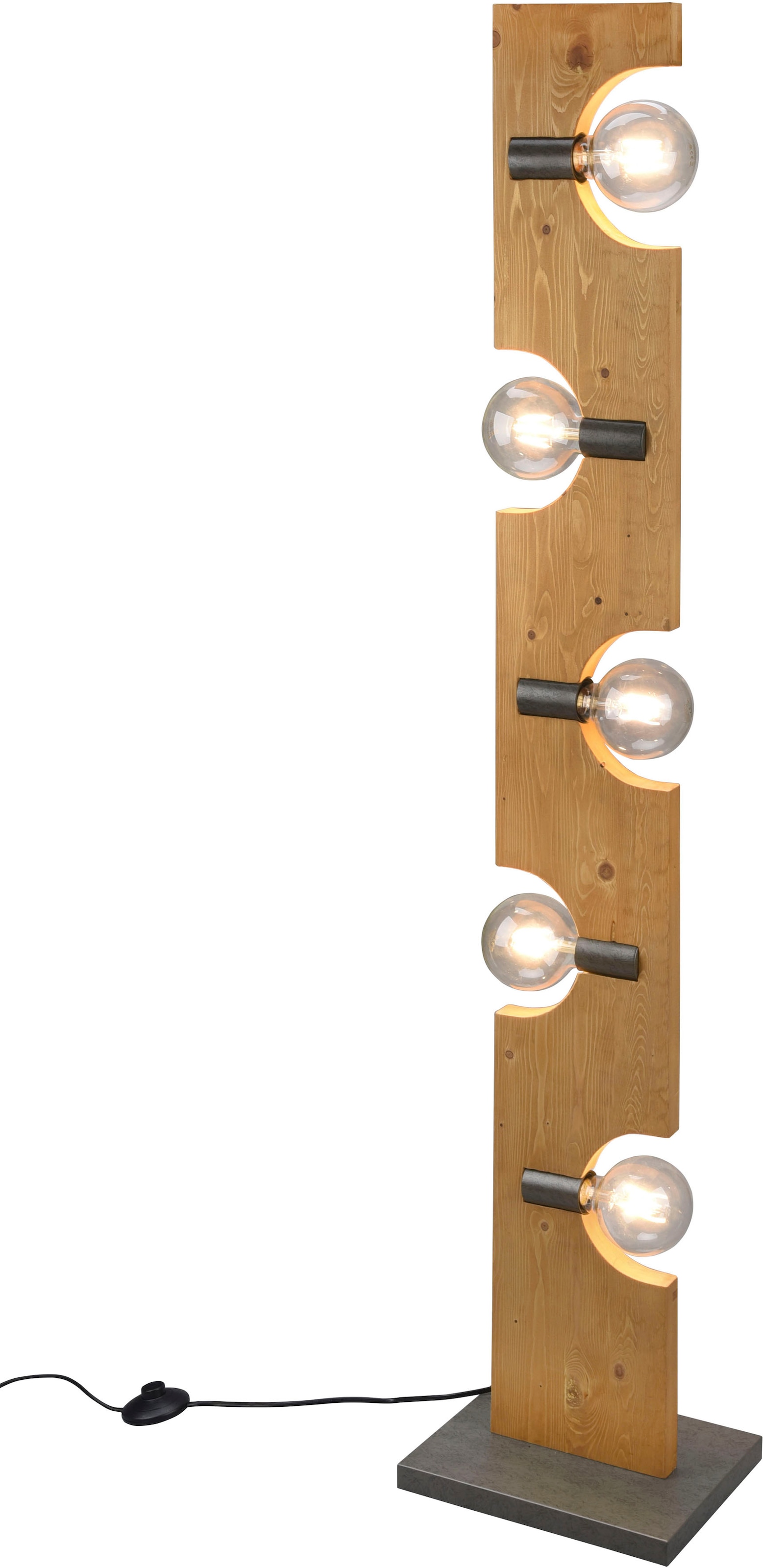 Stehleuchte Leuchten flammig-flammig, Stehlampe »Tailor«, naturbelassen 5 max 143cm, exkl 10W, kaufen Fussschalter,Holz 5xE27 online TRIO