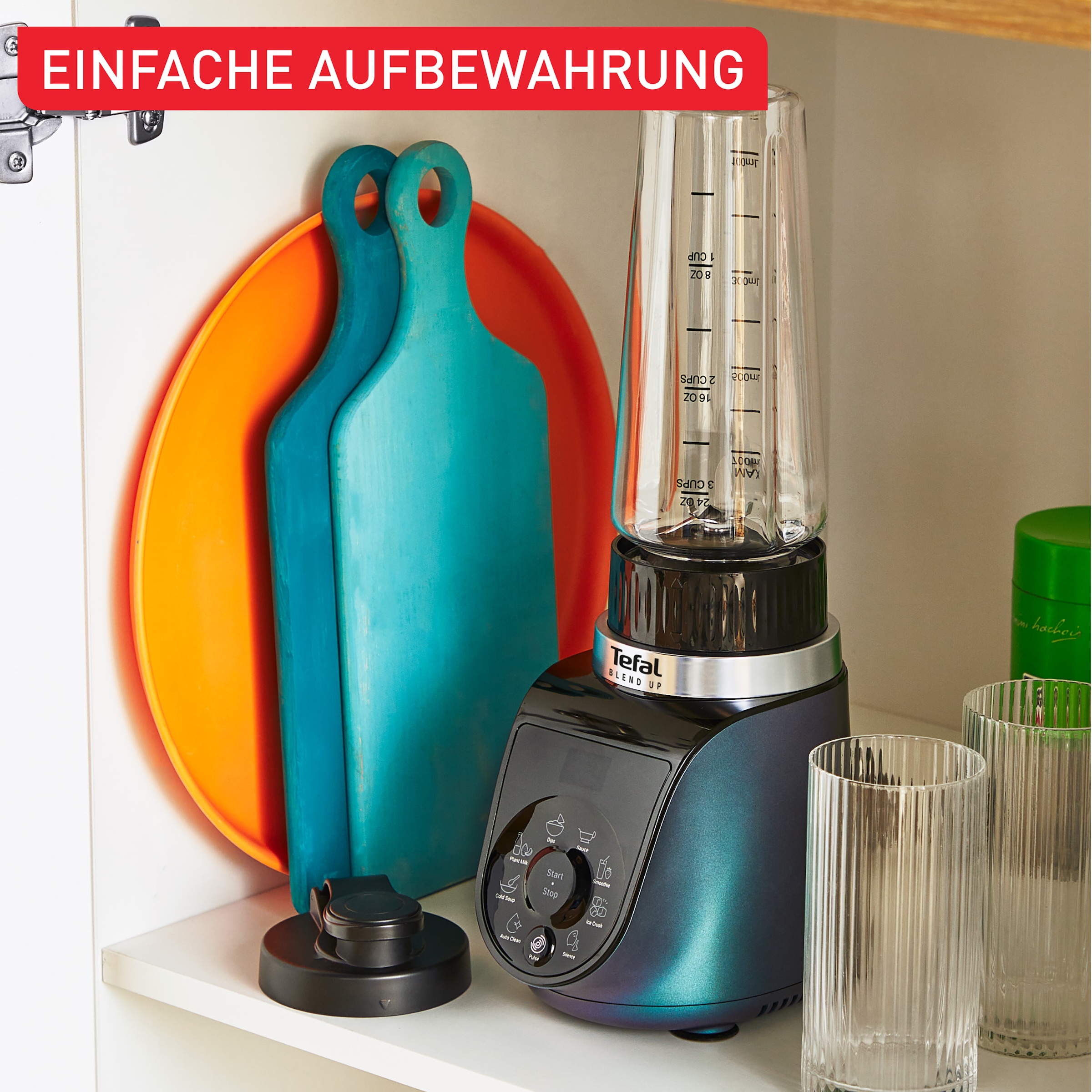 Tefal Standmixer »BL19H4 Blend Up«, 1000 W, 8 automatische Programme, kompakt, Silence-Modus
