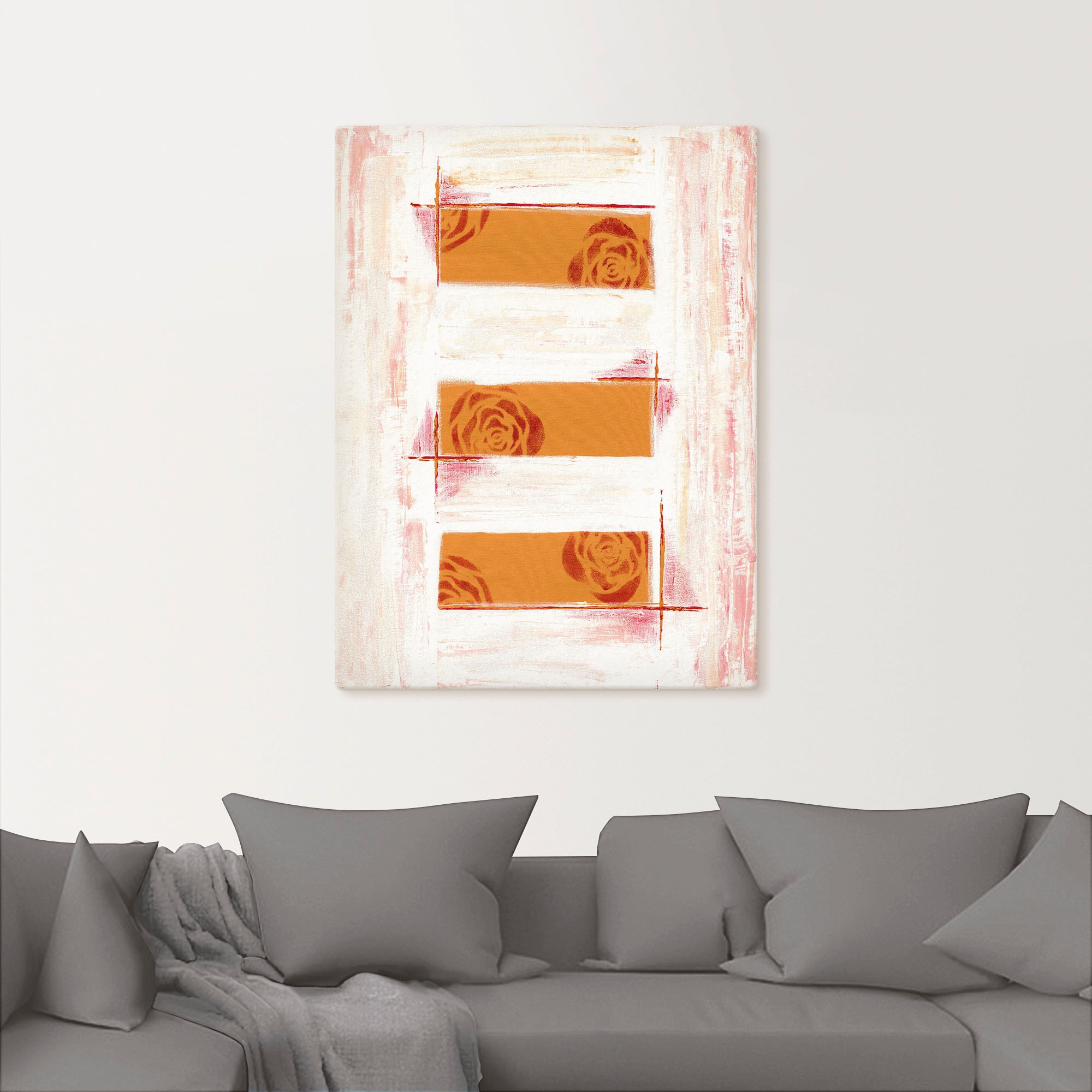 Artland Wandbild »Englische Rosen I - Abstrakt«, (1 St.), als Alubild, Leinwandbild, Wandaufkleber oder Poster in versch. Größen