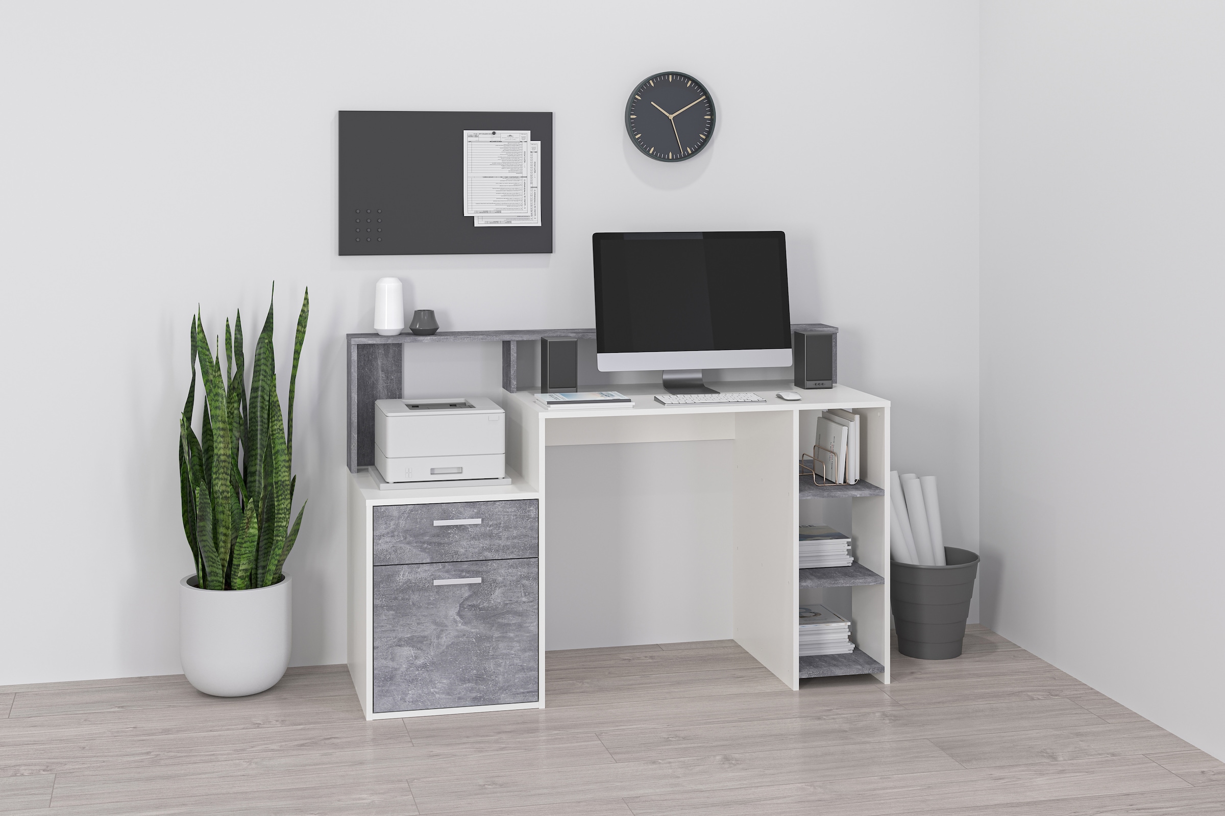 FMD Regal-Schreibtisch »Bolton« Schreibtisch mit Stauraum und Ablage, offen günstig online kaufen