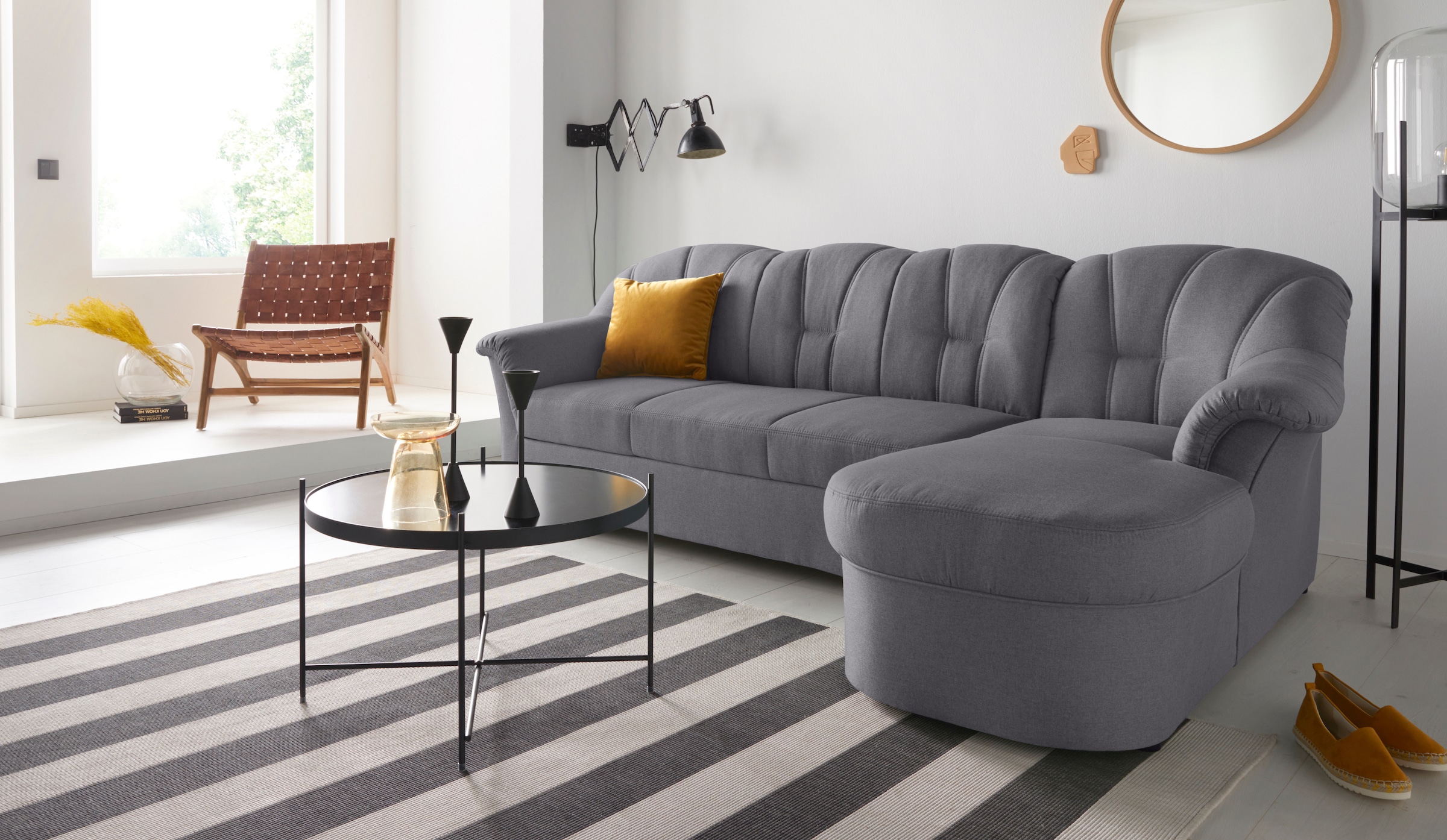 DOMO collection Ecksofa Papenburg L-Form, in großer Farbvielfalt, wahlweise günstig online kaufen
