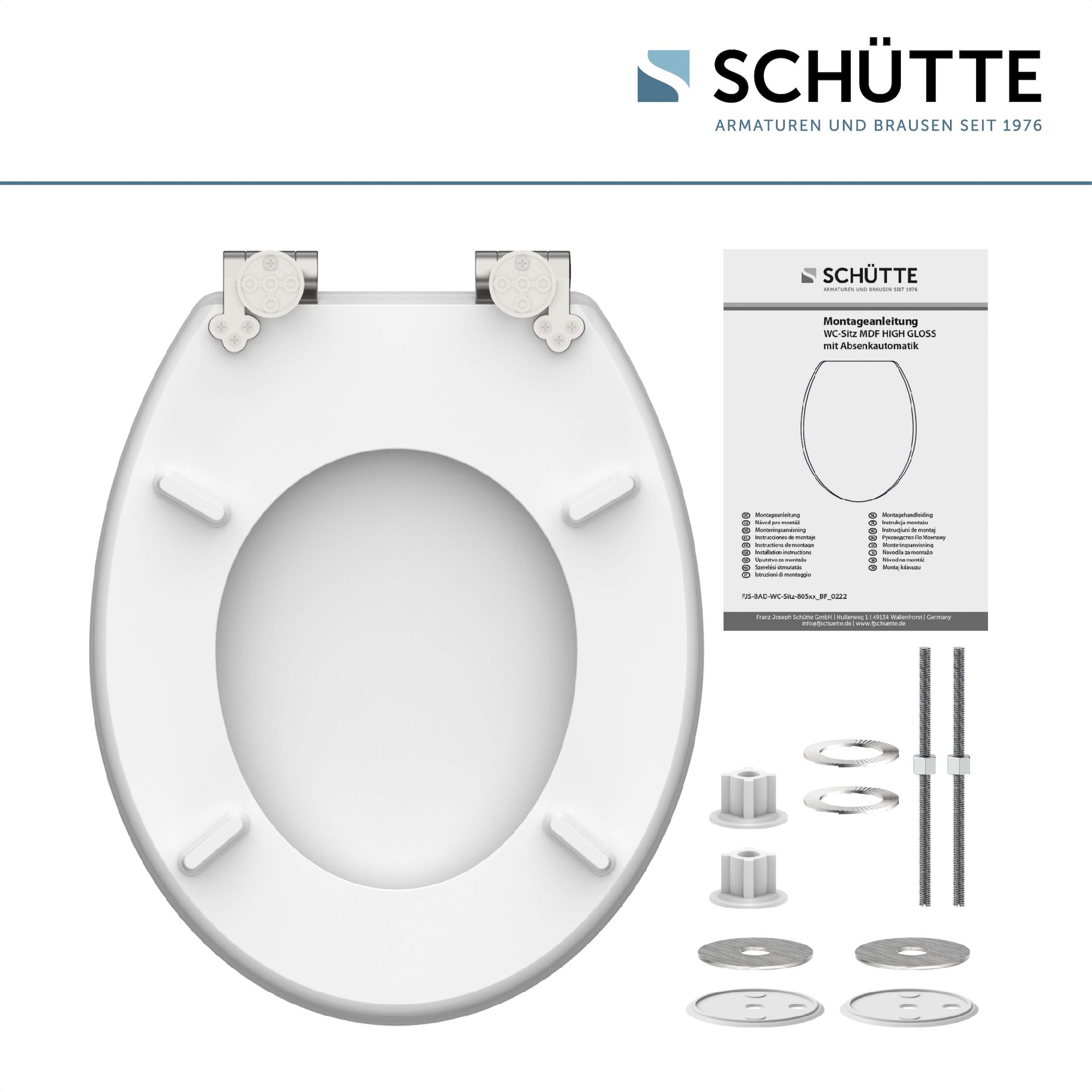 Schütte WC-Sitz »Water Drop«, High Gloss mit MDF Holzkern, mit Absenkautomatik