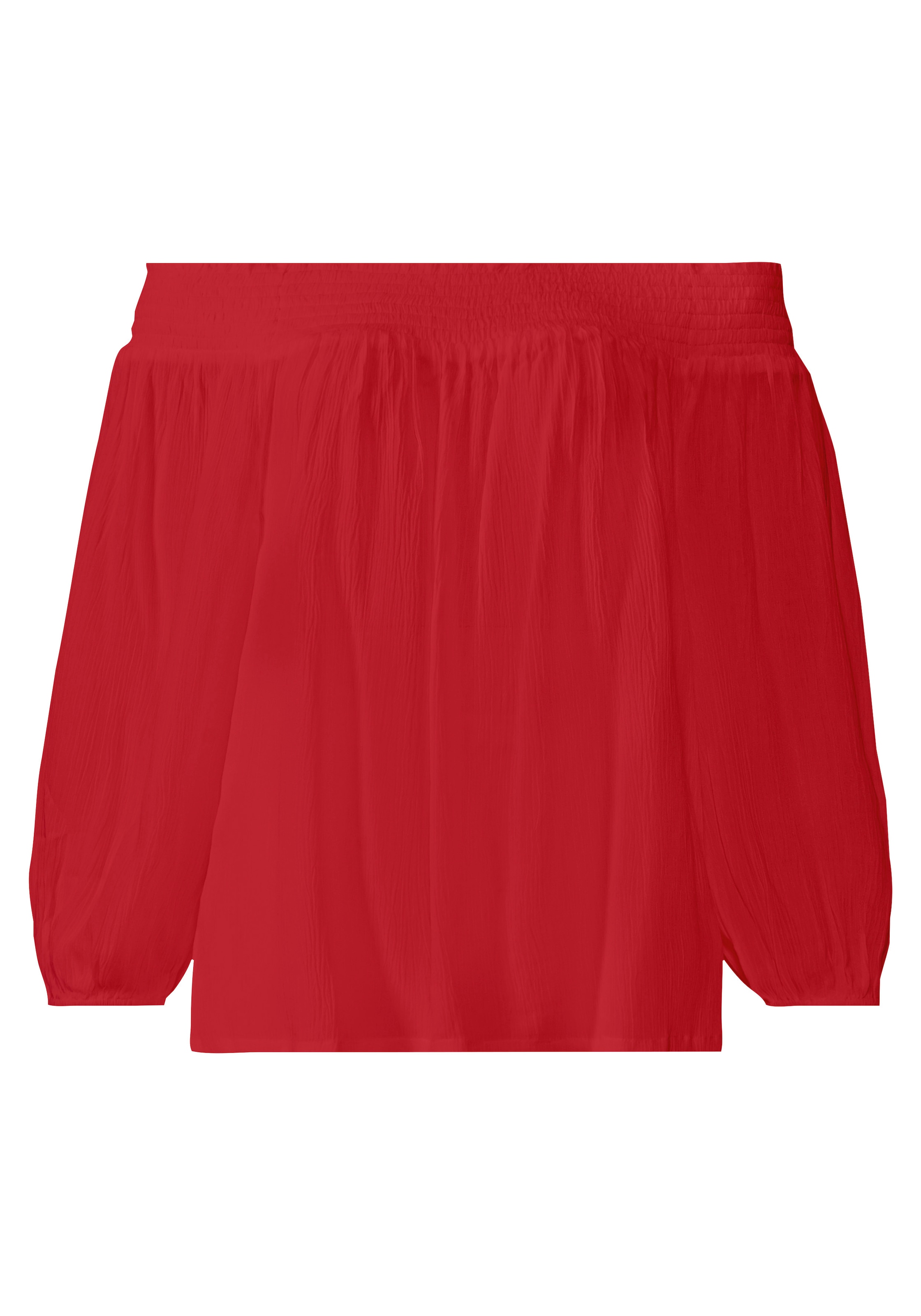 LASCANA Carmenbluse, in leichter Crinkle-Optik, Damenbluse, schulterfrei