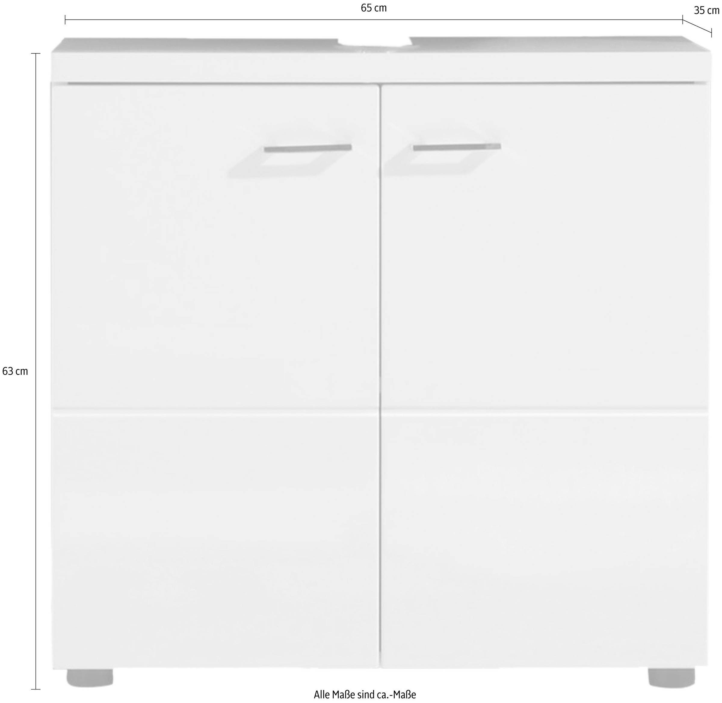 trendteam Waschbeckenunterschrank »Nightlife« Waschbeckenunterschrank mit 2 Türen - (B/T/H) 65/35/63 cm