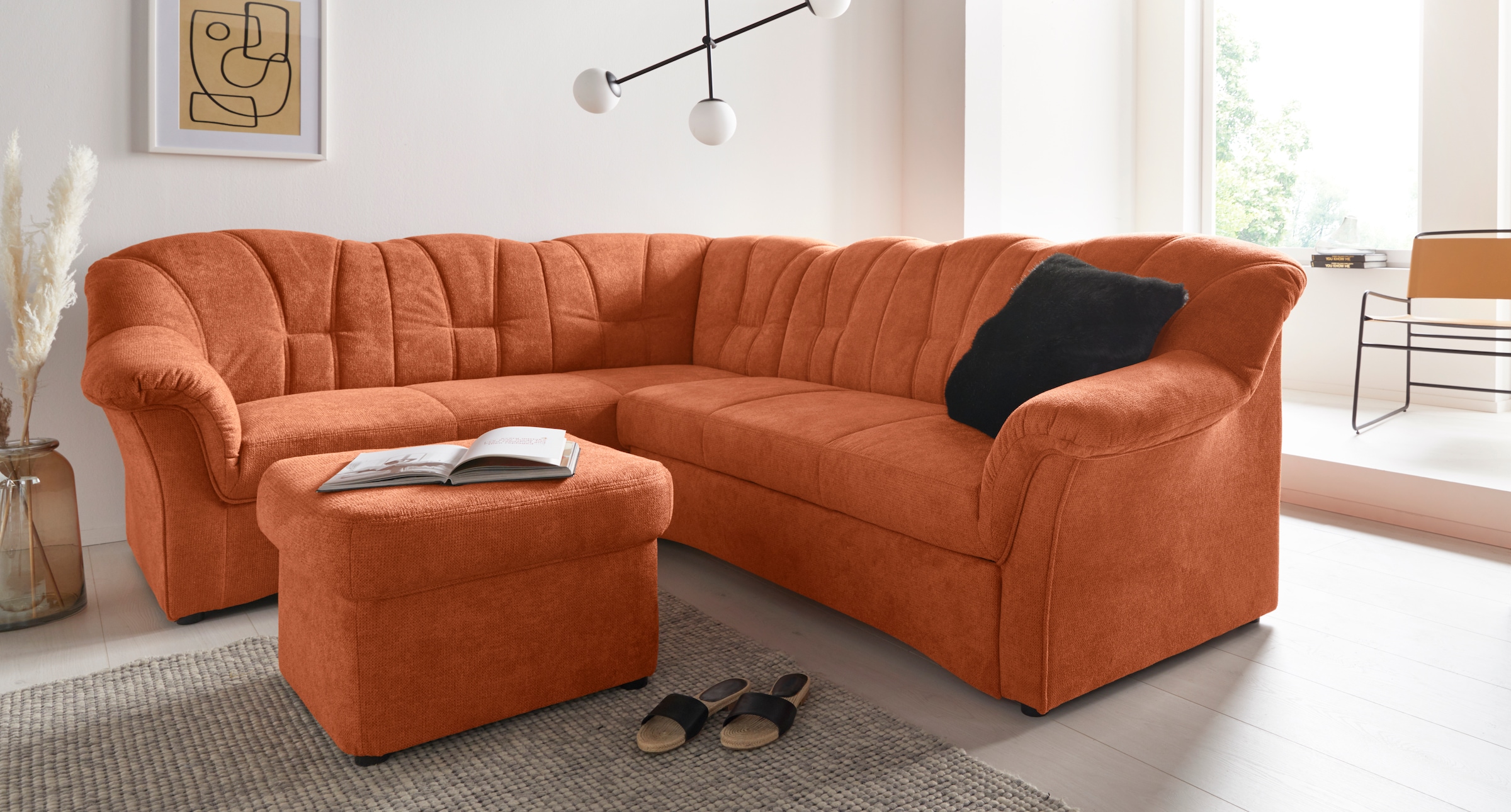 DOMO collection Ecksofa »Papenburg B/T/H: 242/190/84 cm L-Form«, wahlweise mit Bettfunktion, Langer Schenkel links oder rechts