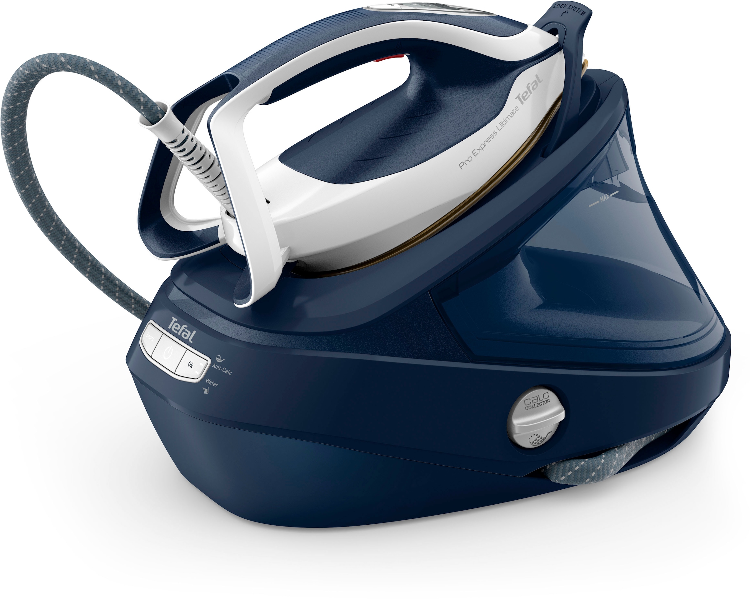 Tefal Dampfbügelstation »Pro Express Ultimate, 8-Bar-Druck, abnehmbarer Kalk-Kollektor,«, konstante Dampfabgabe 170 g/Min., Dampfstoß 590 g/Min., GV9720