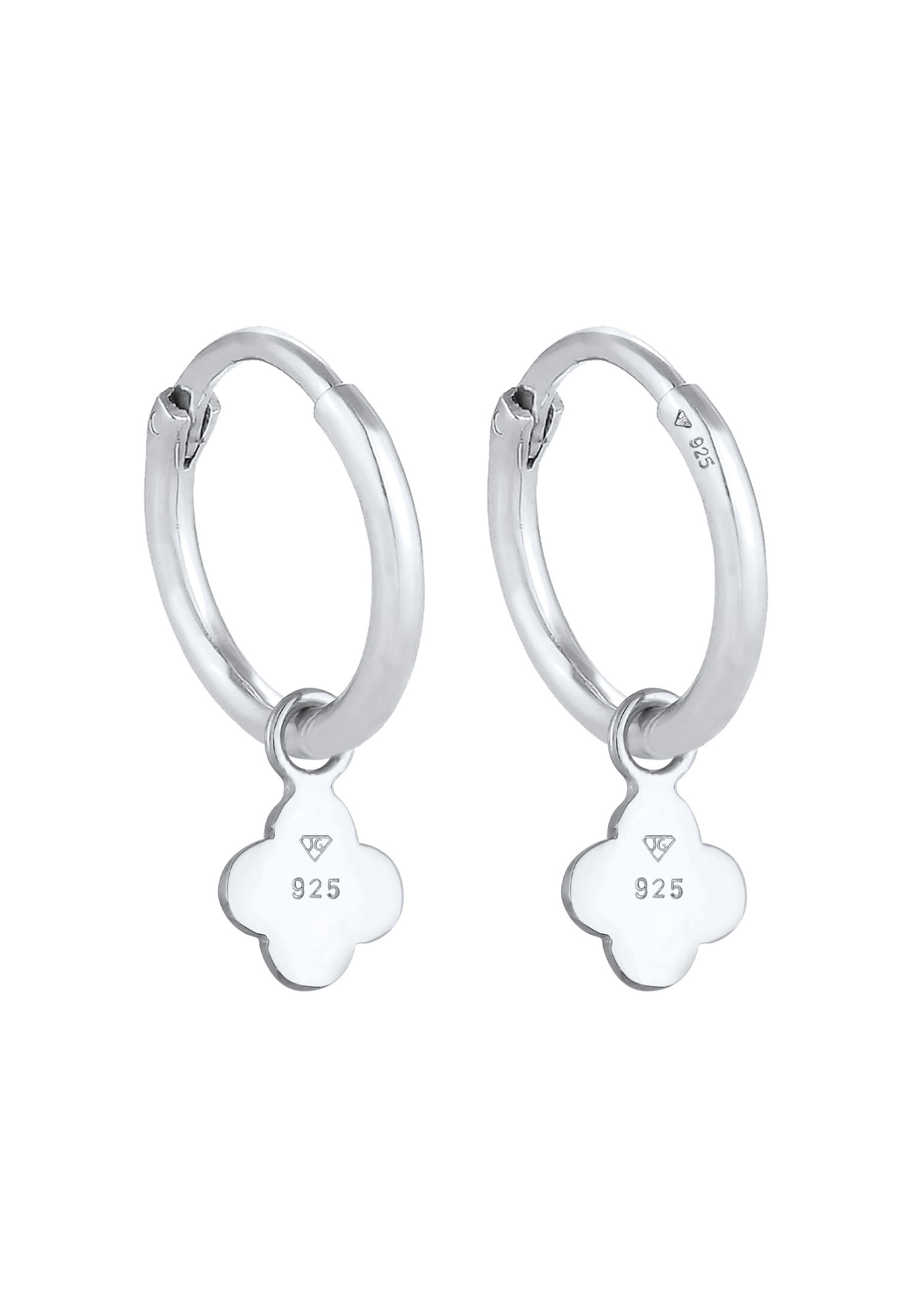 Elli Paar Creolen »Creolen Kleeblatt Glück Symbol 925 Silber«