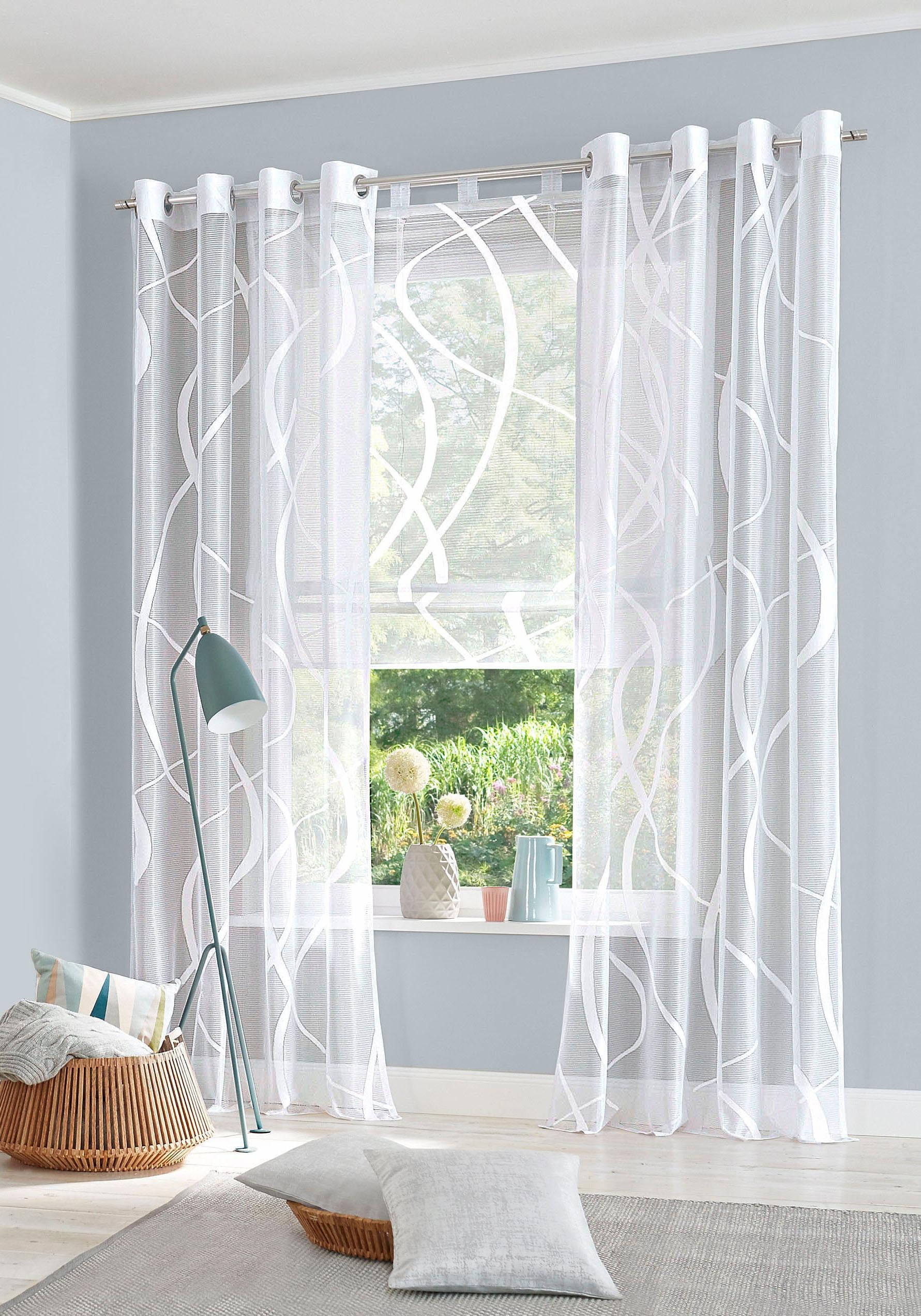 my home Gardine »Cellino« Ösen 2 Stk. tlg. Fertiggardine, 2-er Set, klassis günstig online kaufen